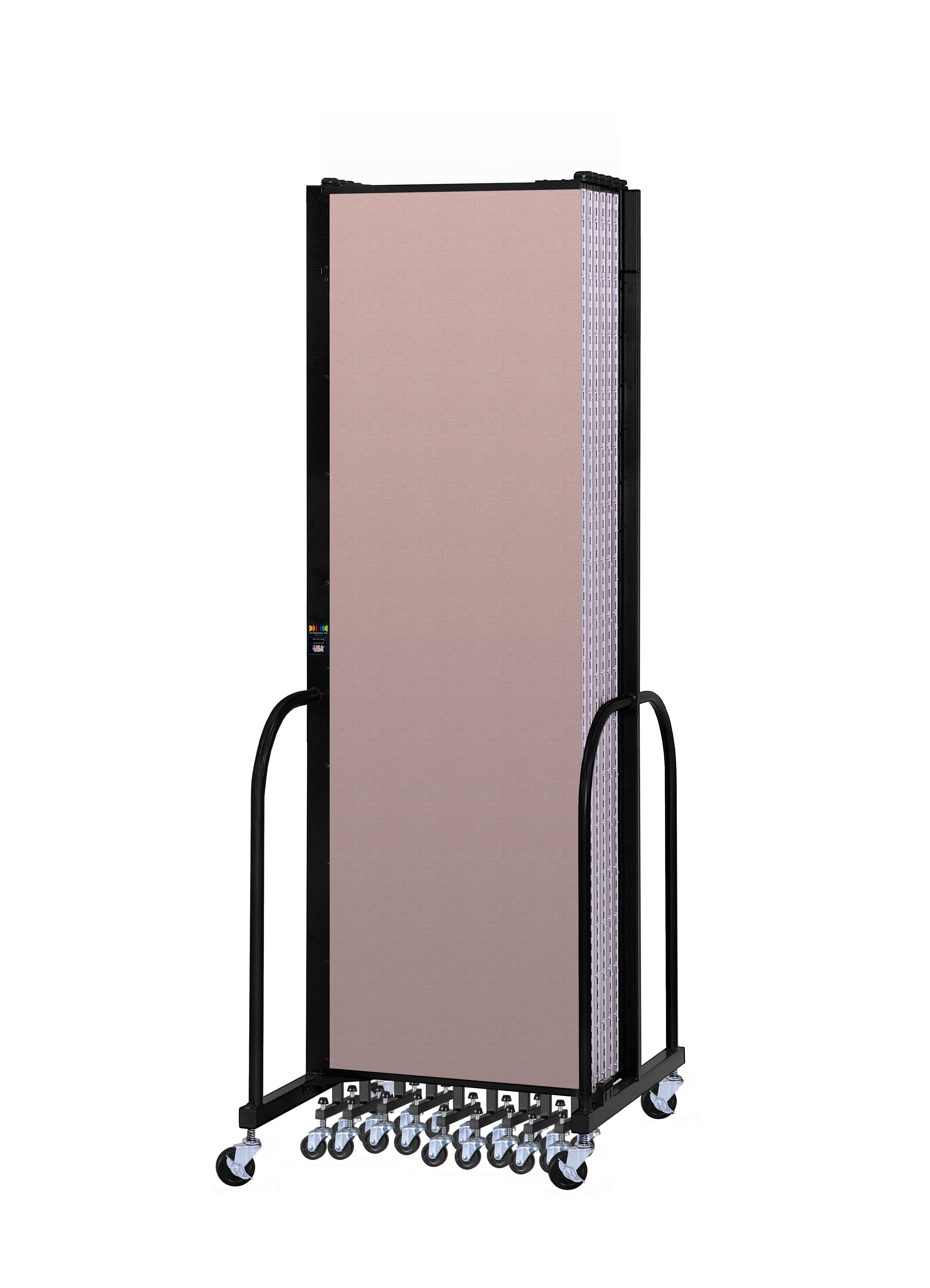 Signature Room Divider - 7' 4"H x 24' 1"L - 13 Panel, Rasberry, Vinyl