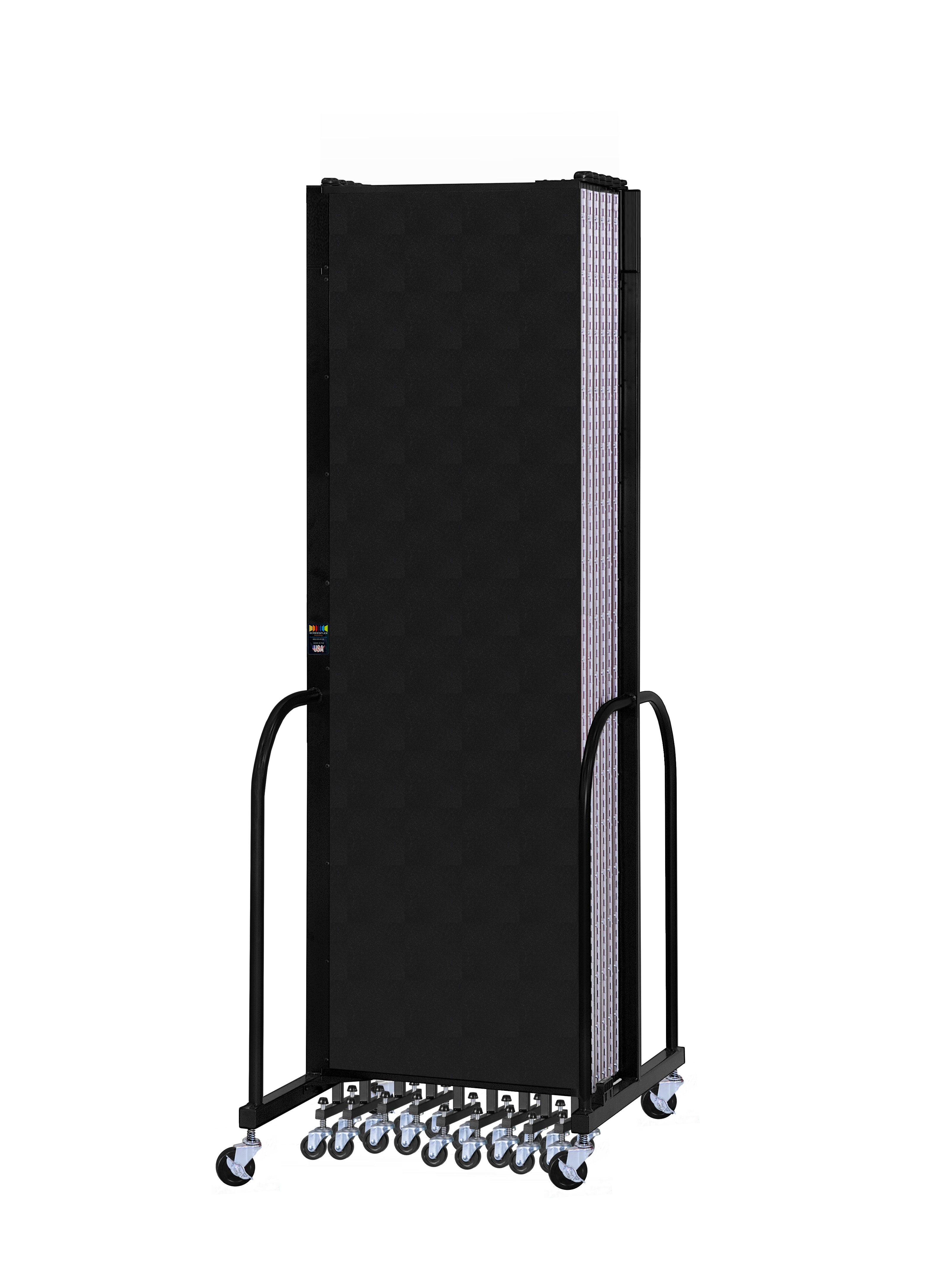 Signature Room Divider - 7' 4"H x 24' 1"L - 13 Panel, Coal, Vinyl