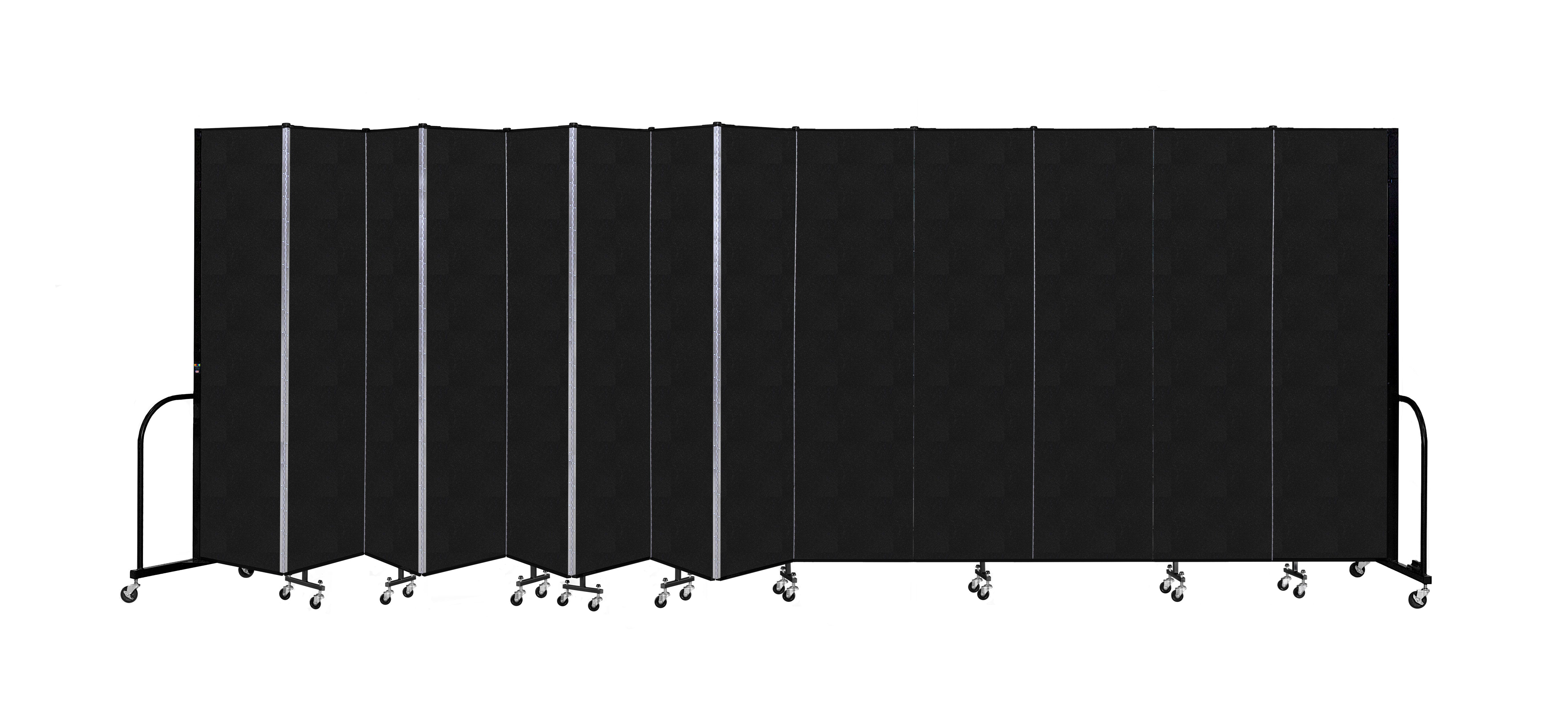 Signature Room Divider - 7' 4"H x 24' 1"L - 13 Panel, Coal, Vinyl