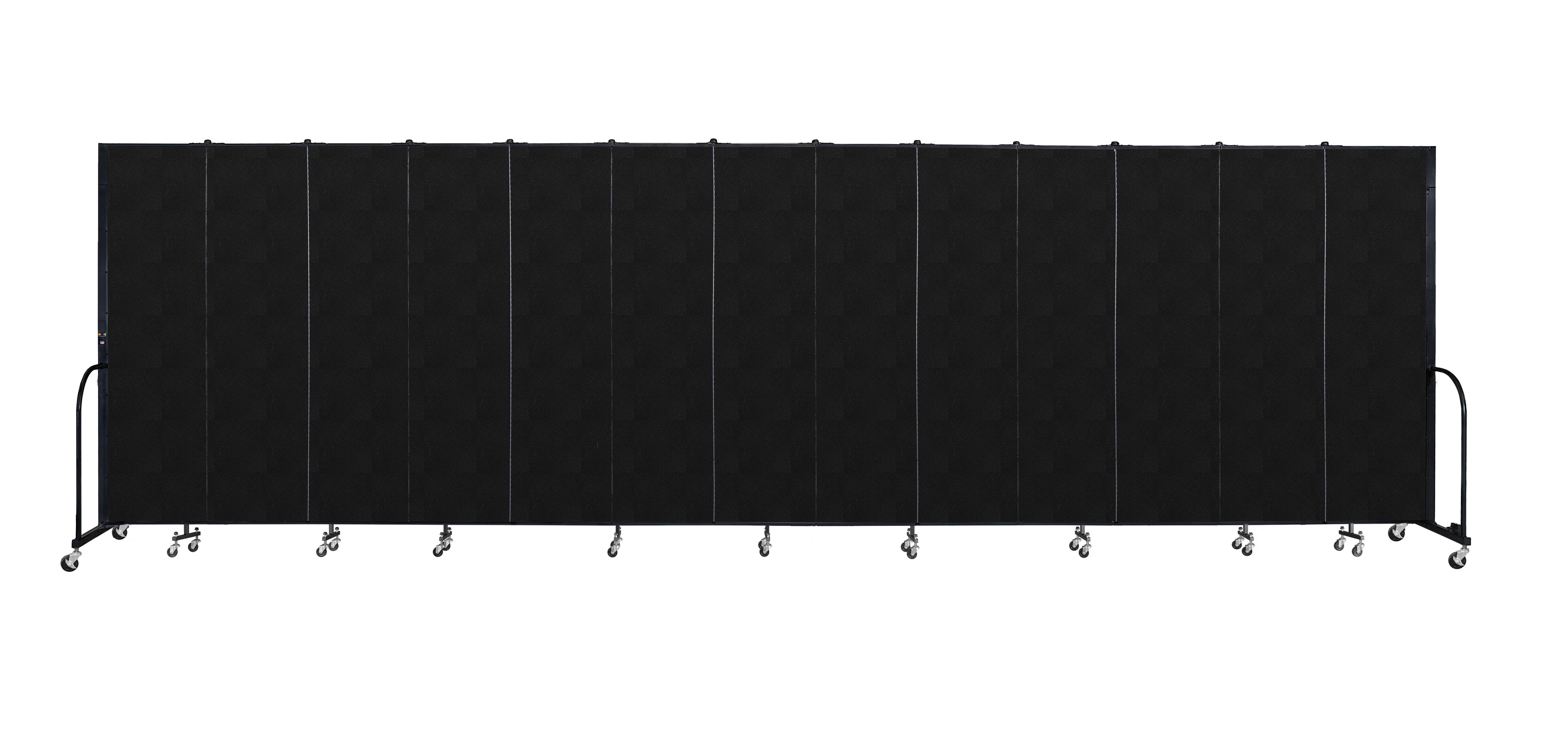 Signature Room Divider - 7' 4"H x 24' 1"L - 13 Panel, Coal, Vinyl