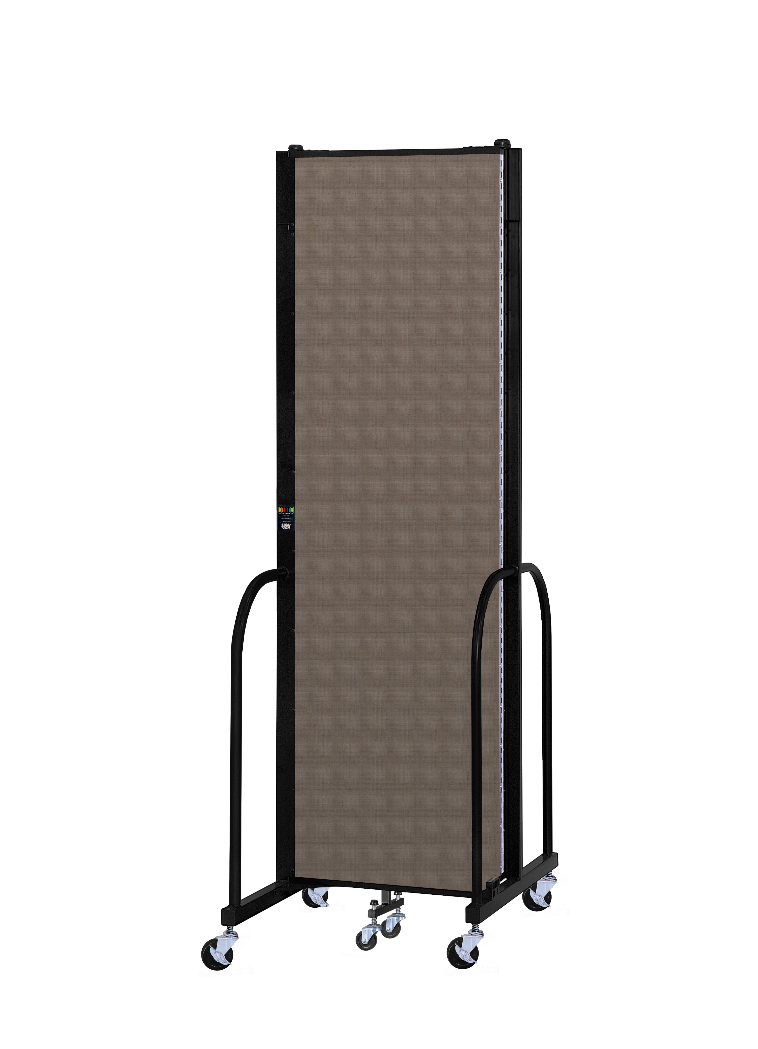 Signature Room Divider - 7' 4"H x 5' 9"L - 3 Panel, Walnut, Fabric