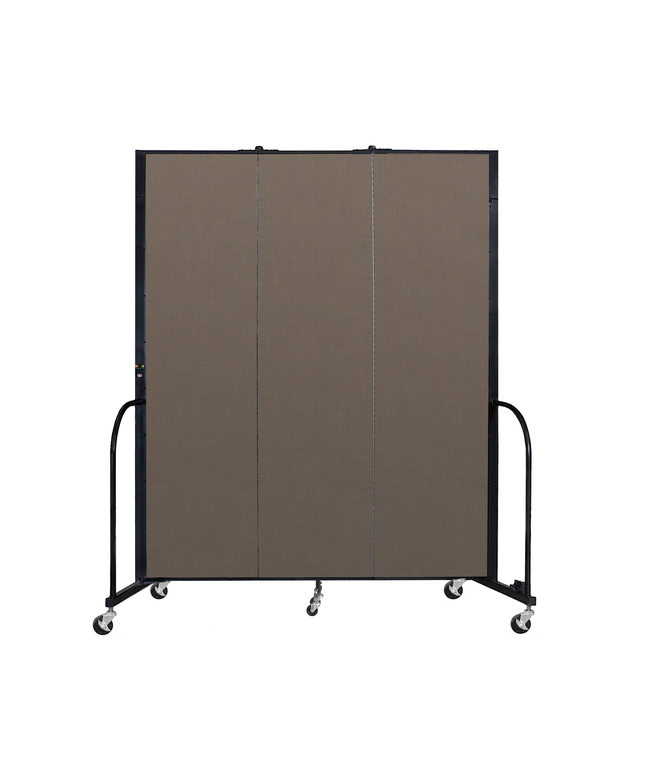Signature Room Divider - 7' 4"H x 5' 9"L - 3 Panel, Walnut, Fabric