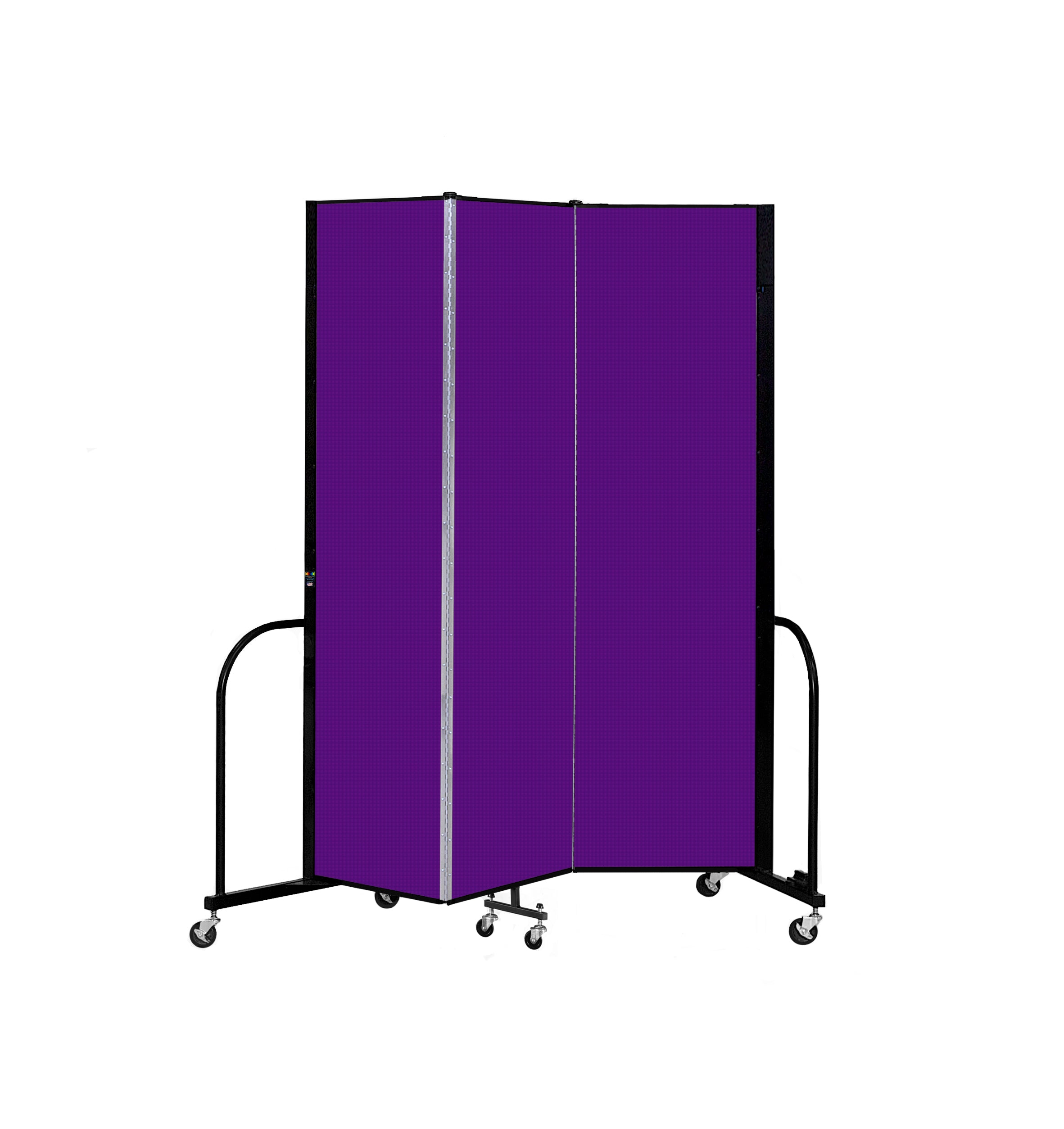 Signature Room Divider - 7' 4"H x 5' 9"L - 3 Panel, Purple, Fabric