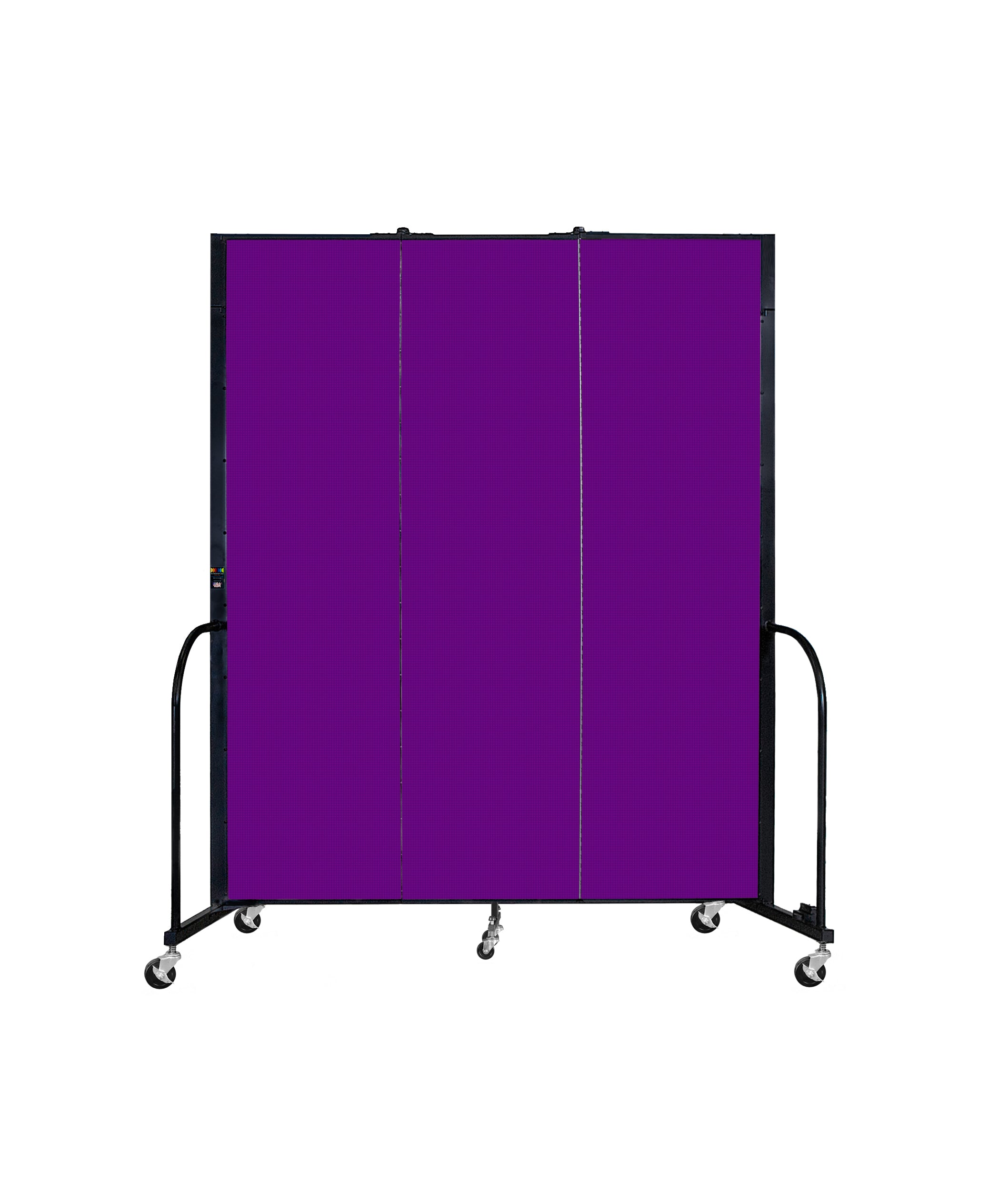Signature Room Divider - 7' 4"H x 5' 9"L - 3 Panel, Purple, Fabric