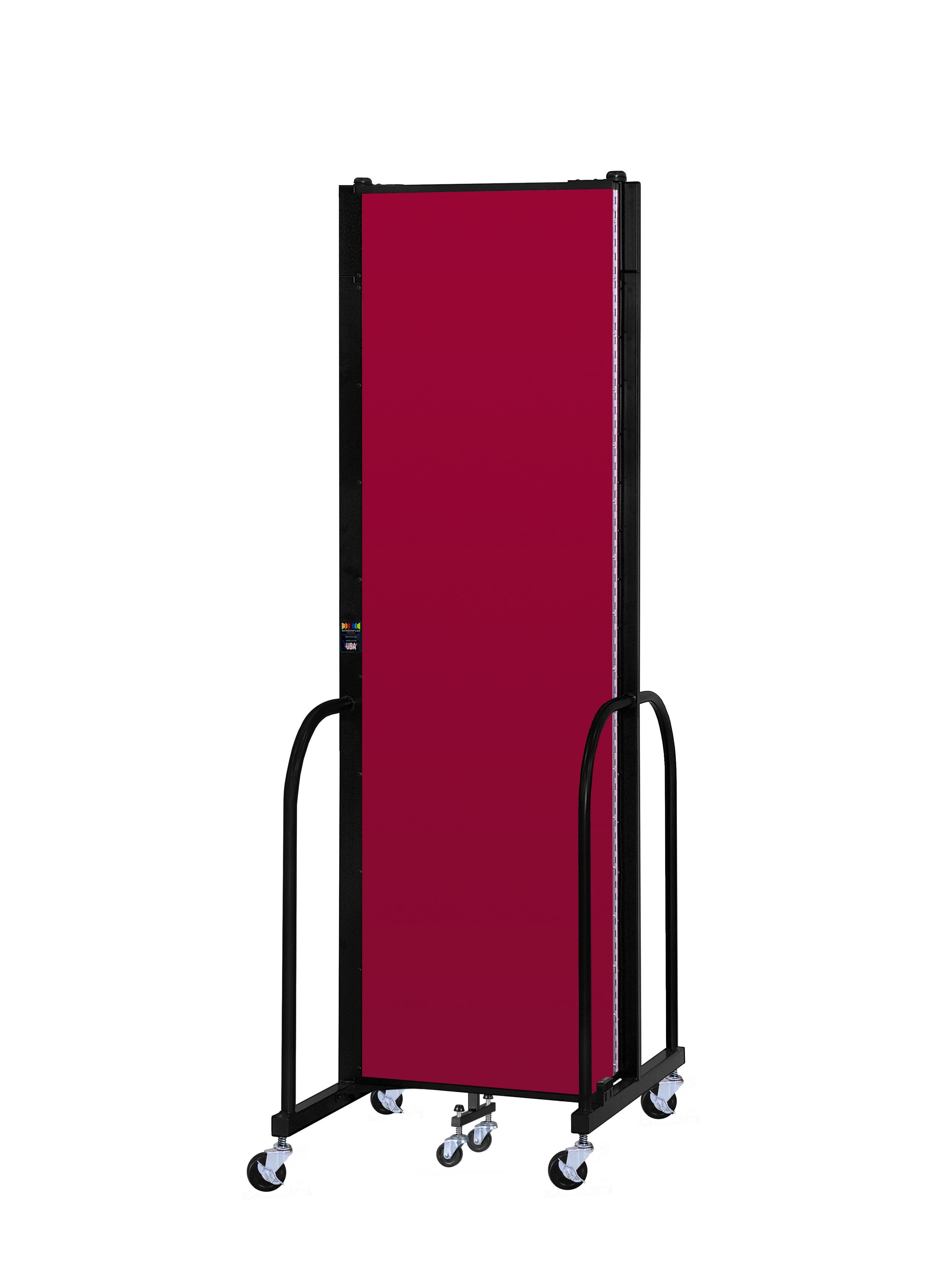 Signature Room Divider - 7' 4"H x 5' 9"L - 3 Panel, Primary Red, Fabric