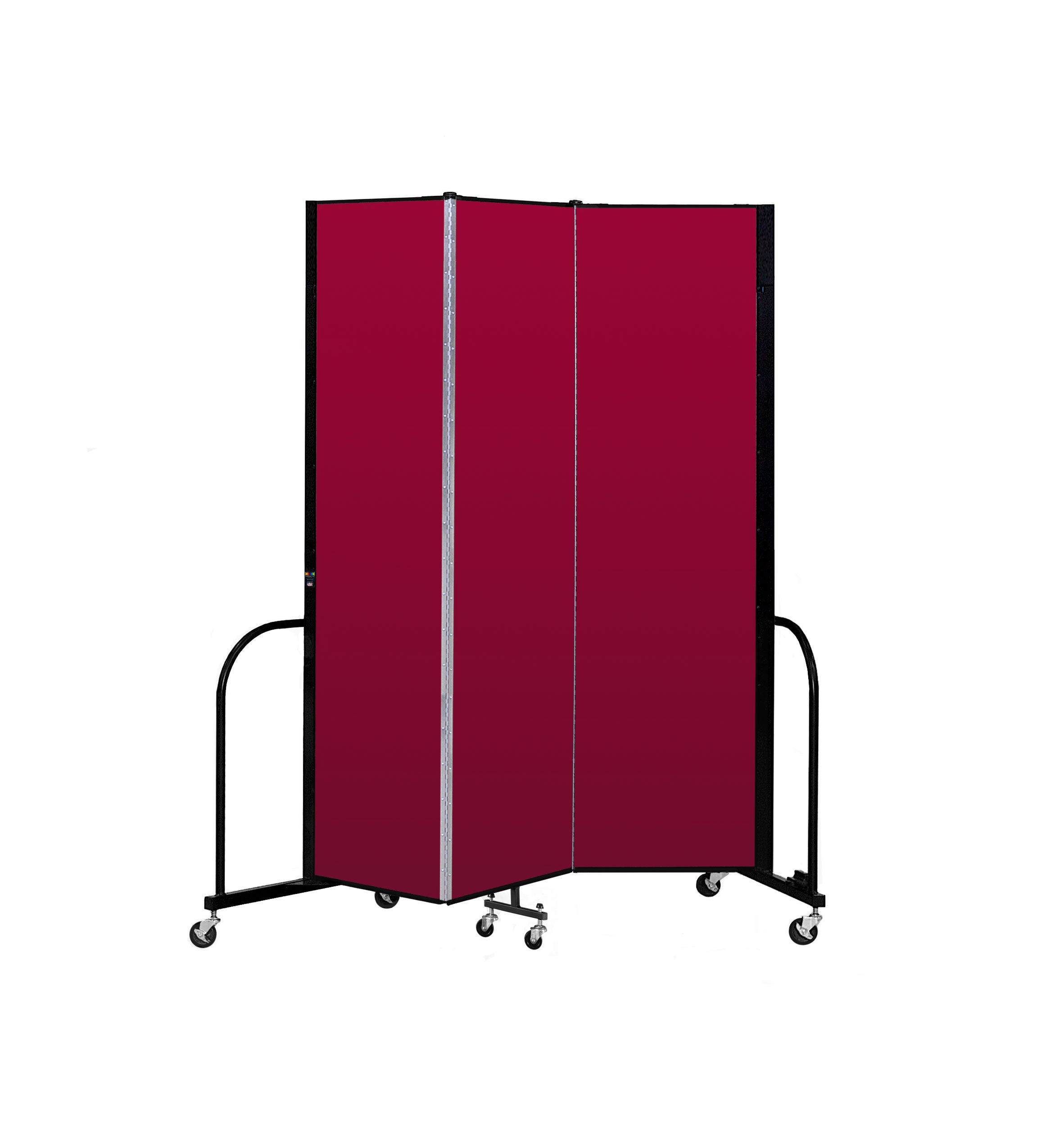 Signature Room Divider - 7' 4"H x 5' 9"L - 3 Panel, Primary Red, Fabric