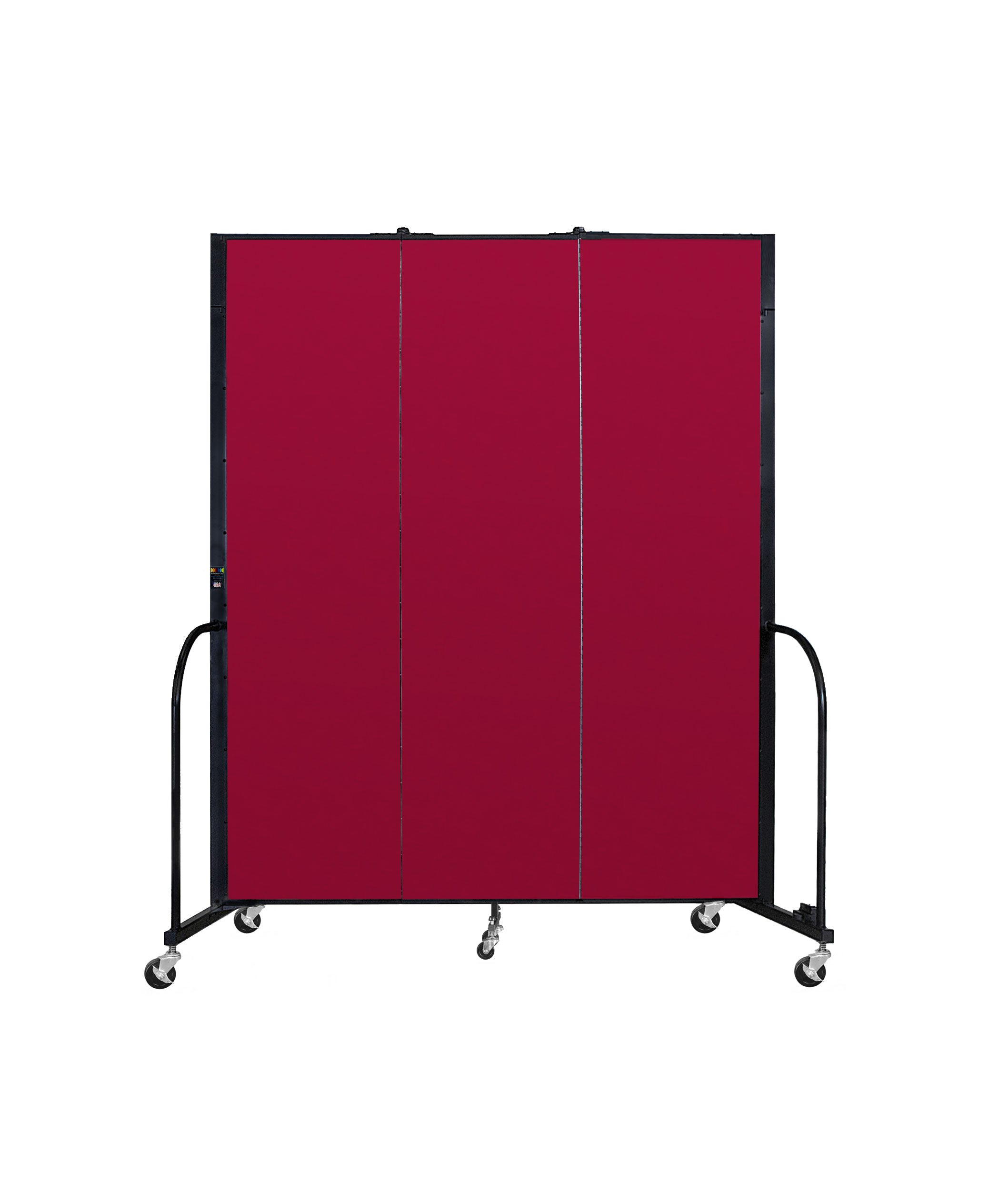 Signature Room Divider - 7' 4"H x 5' 9"L - 3 Panel, Primary Red, Fabric
