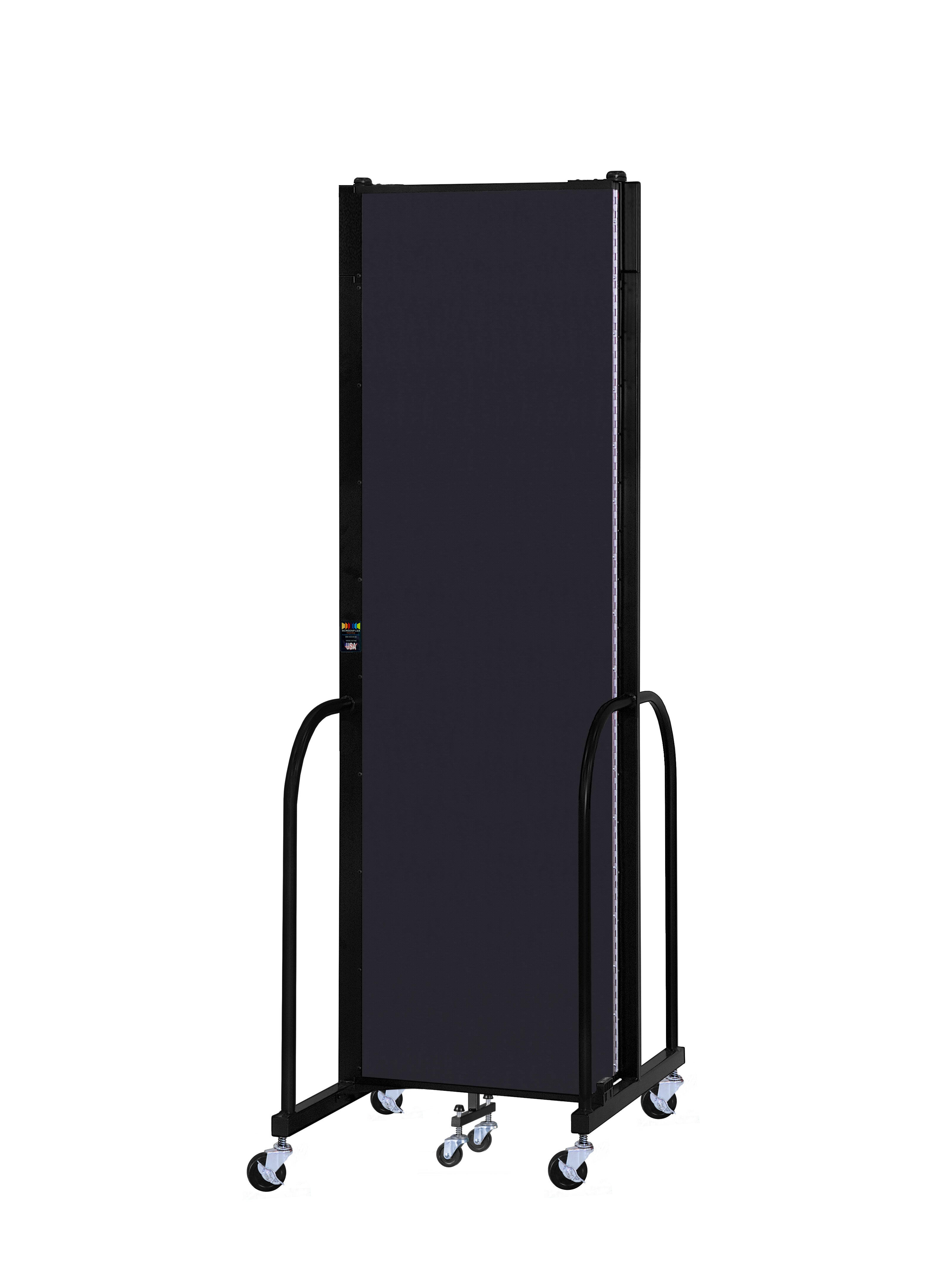 Signature Room Divider - 7' 4"H x 5' 9"L - 3 Panel, Black, Fabric