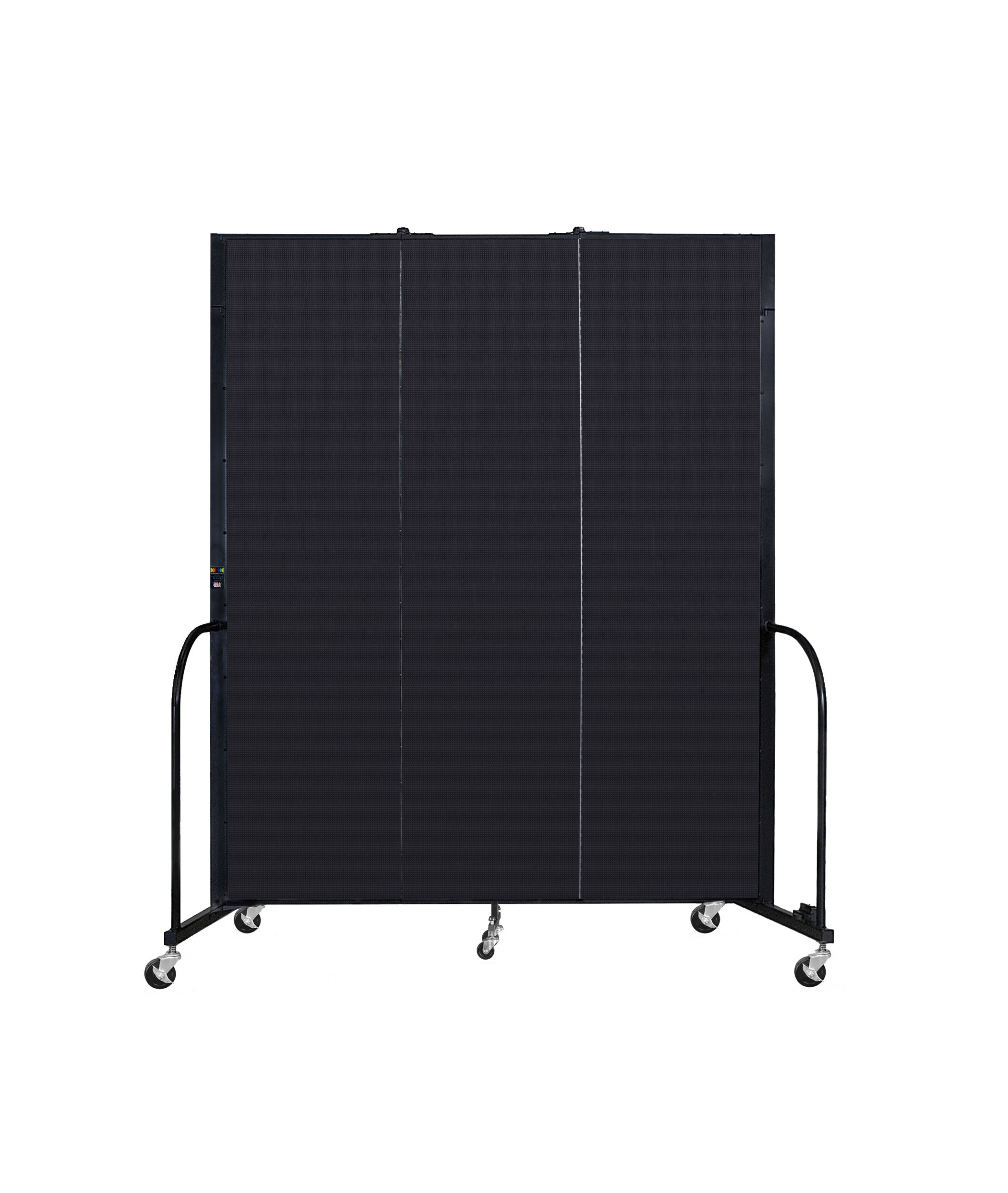 Signature Room Divider - 7' 4"H x 5' 9"L - 3 Panel, Black, Fabric