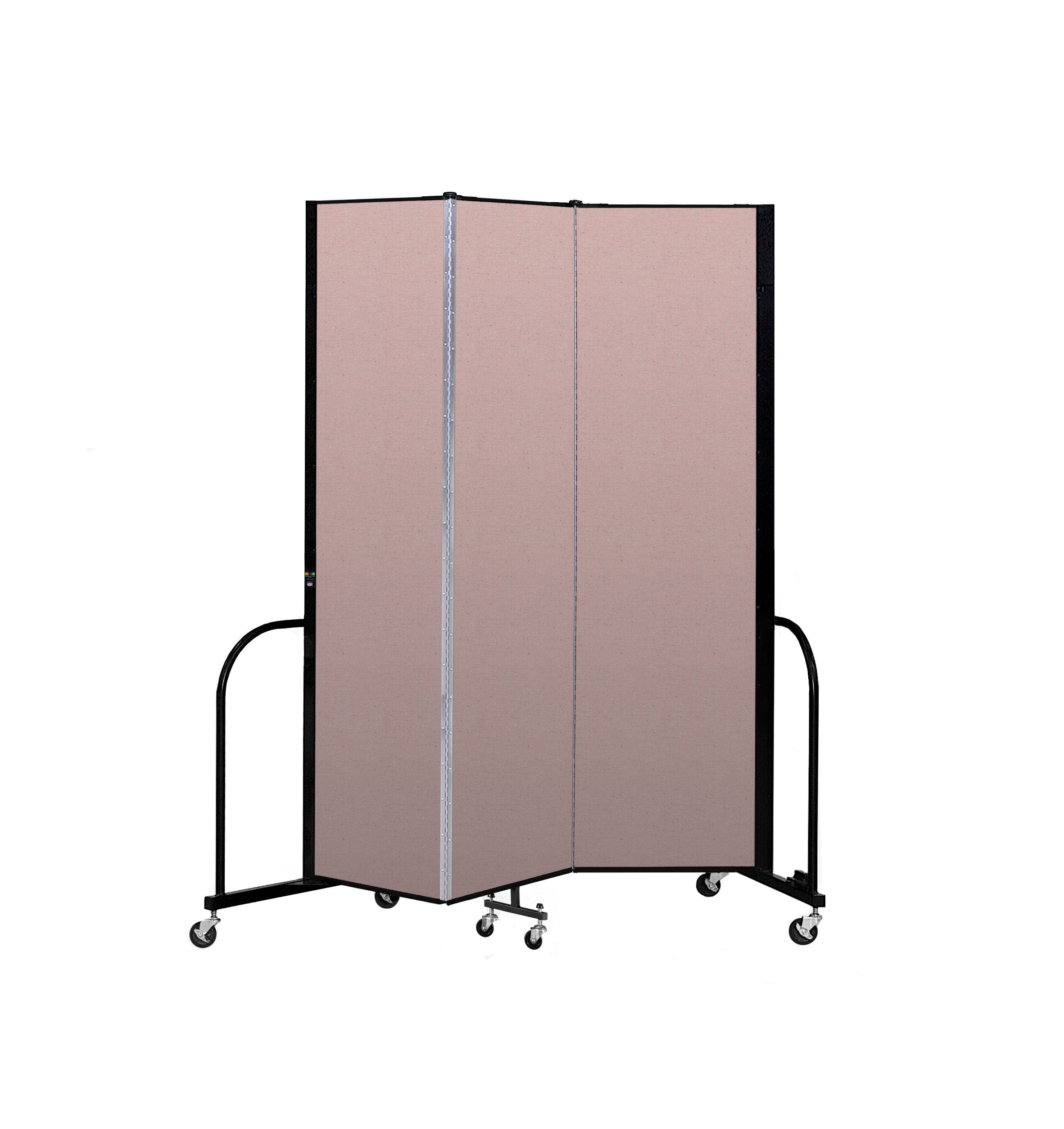 Signature Room Divider - 7' 4"H x 5' 9"L - 3 Panel, Rasberry, Vinyl