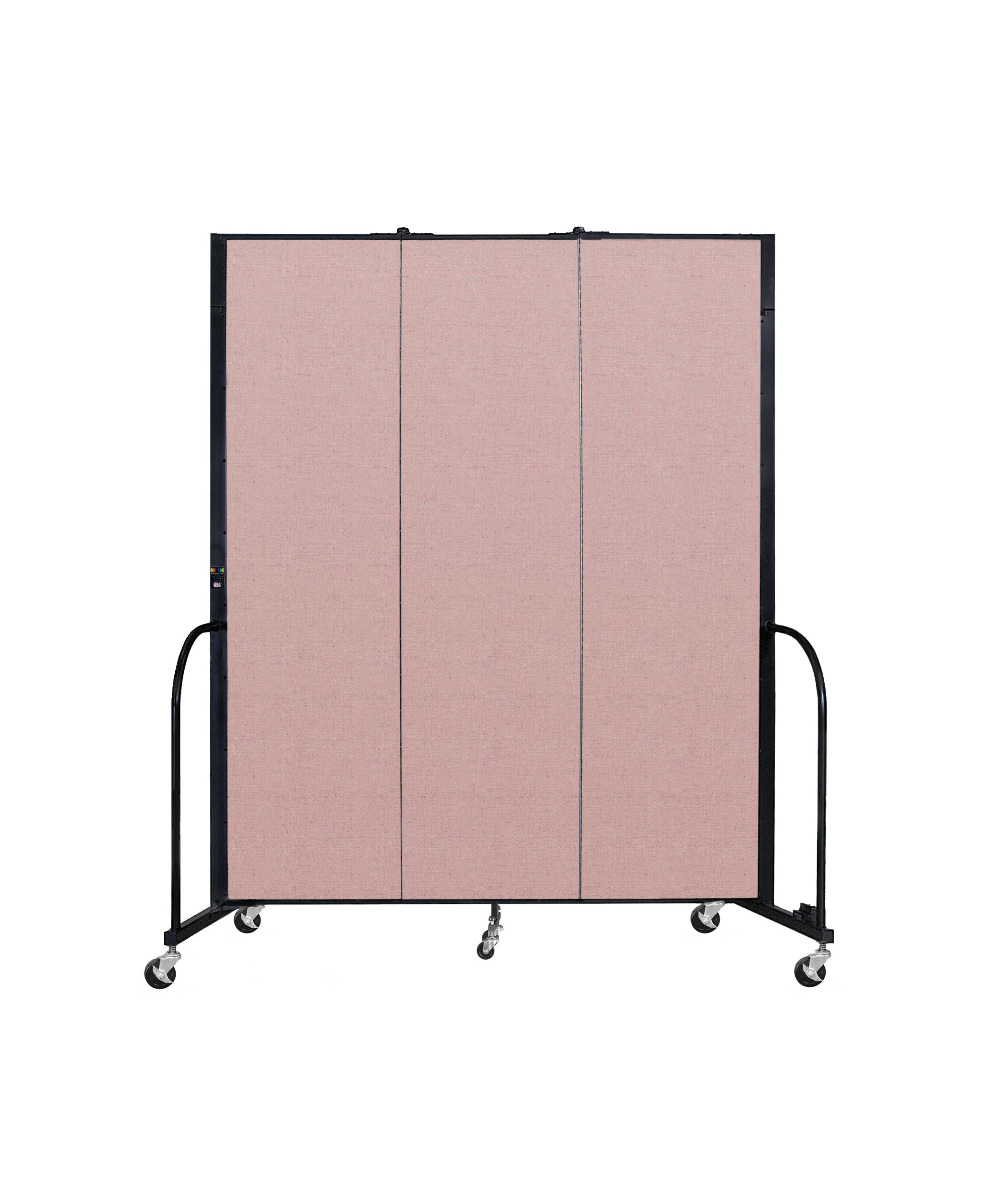 Signature Room Divider - 7' 4"H x 5' 9"L - 3 Panel, Rasberry, Vinyl
