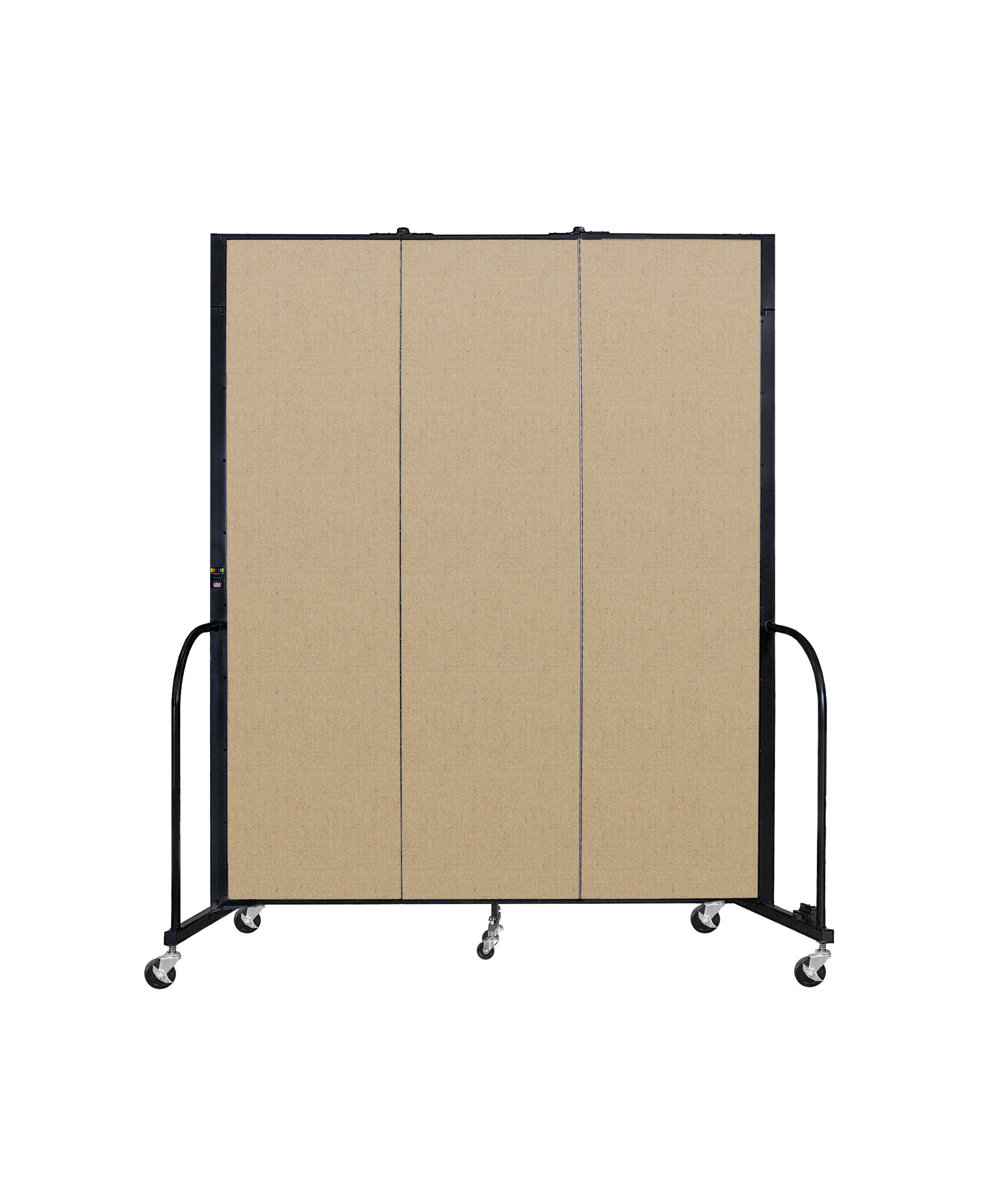 Signature Room Divider - 7' 4"H x 5' 9"L - 3 Panel, Sandalwood, Vinyl