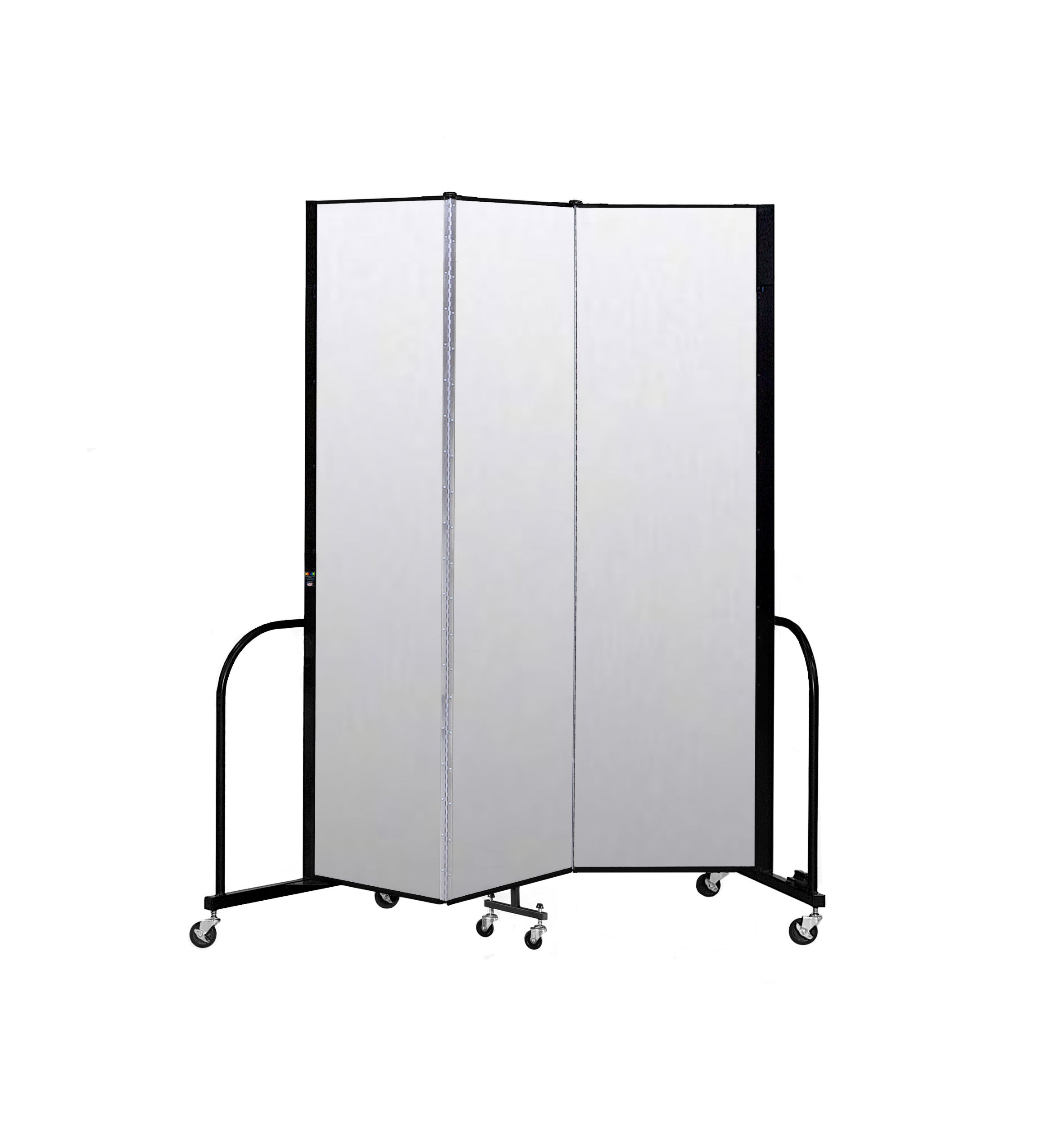 Signature Room Divider - 7' 4"H x 5' 9"L - 3 Panel, Ice, Vinyl