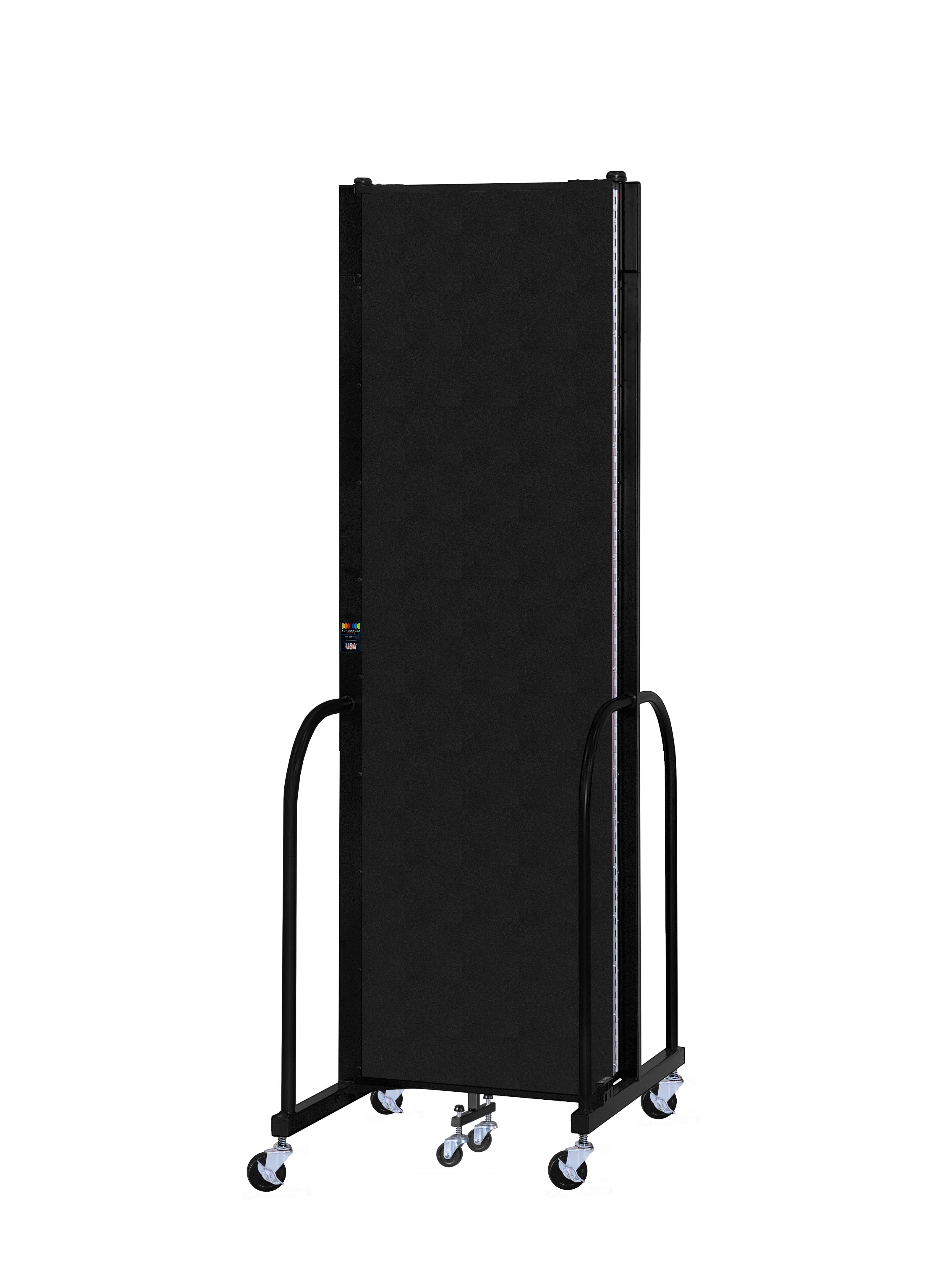 Signature Room Divider - 7' 4"H x 5' 9"L - 3 Panel, Coal, Vinyl