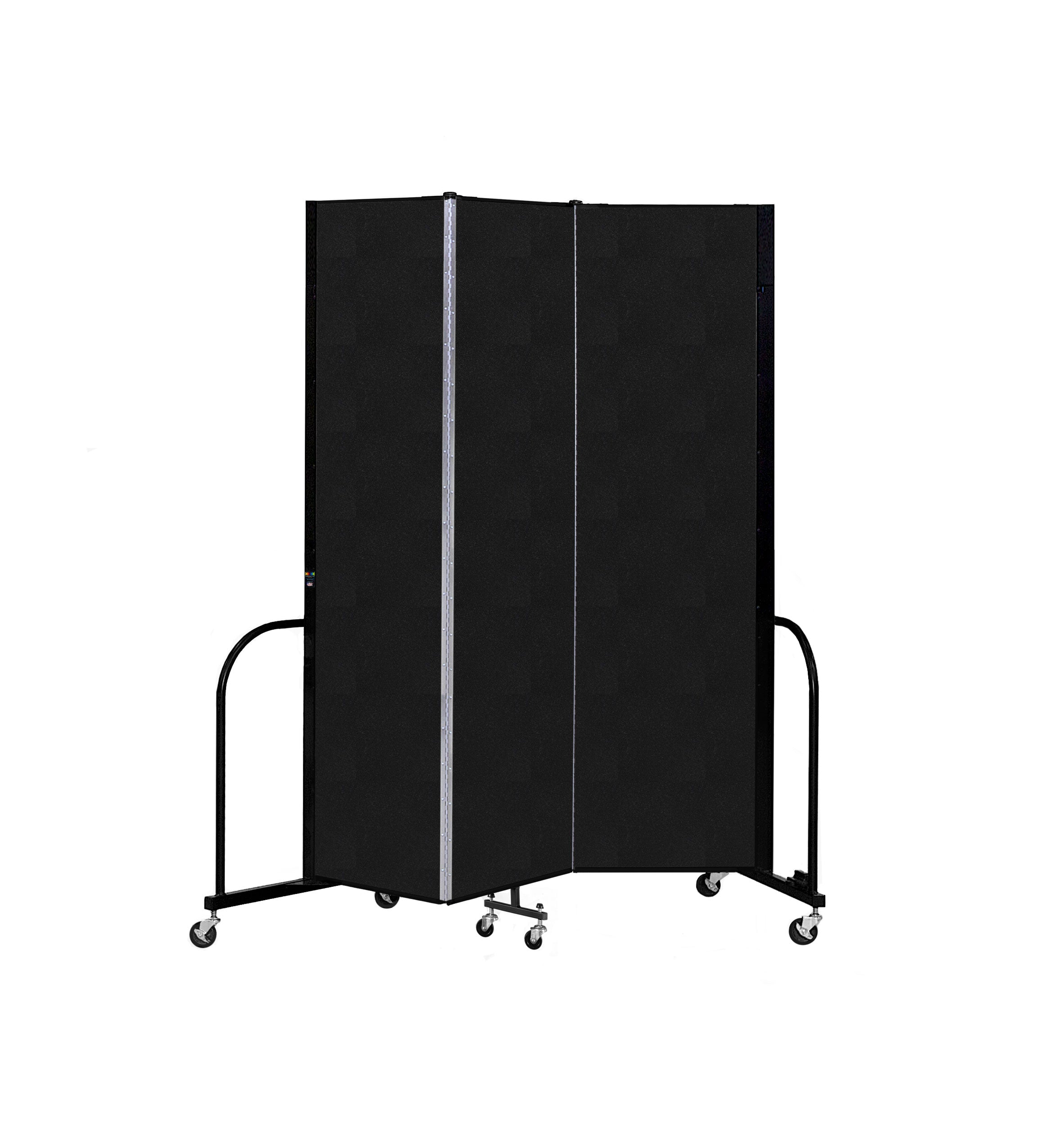 Signature Room Divider - 7' 4"H x 5' 9"L - 3 Panel, Coal, Vinyl