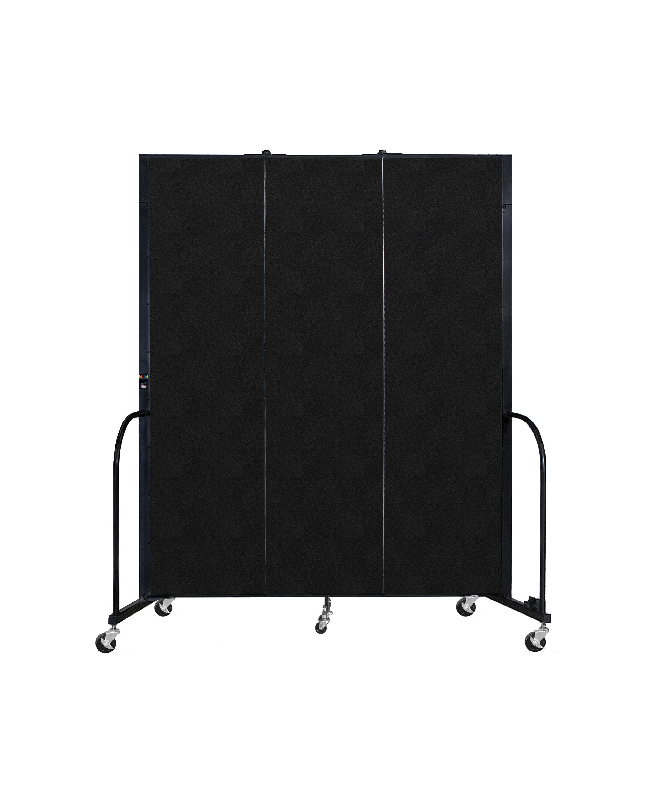 Signature Room Divider - 7' 4"H x 5' 9"L - 3 Panel, Coal, Vinyl