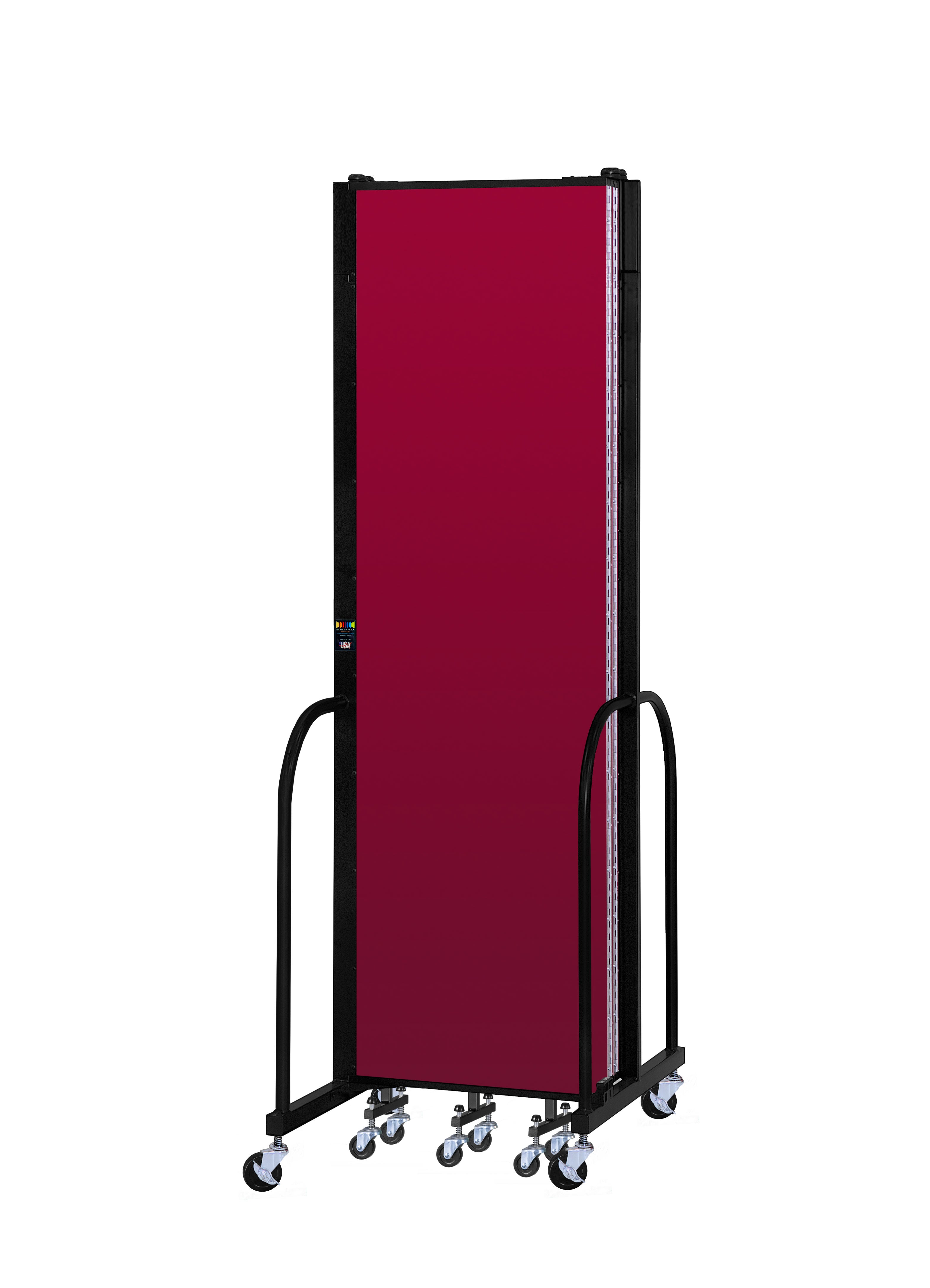 Signature Room Divider - 7' 4"H x 9' 5"L - 5 Panel, Primary Red, Fabric