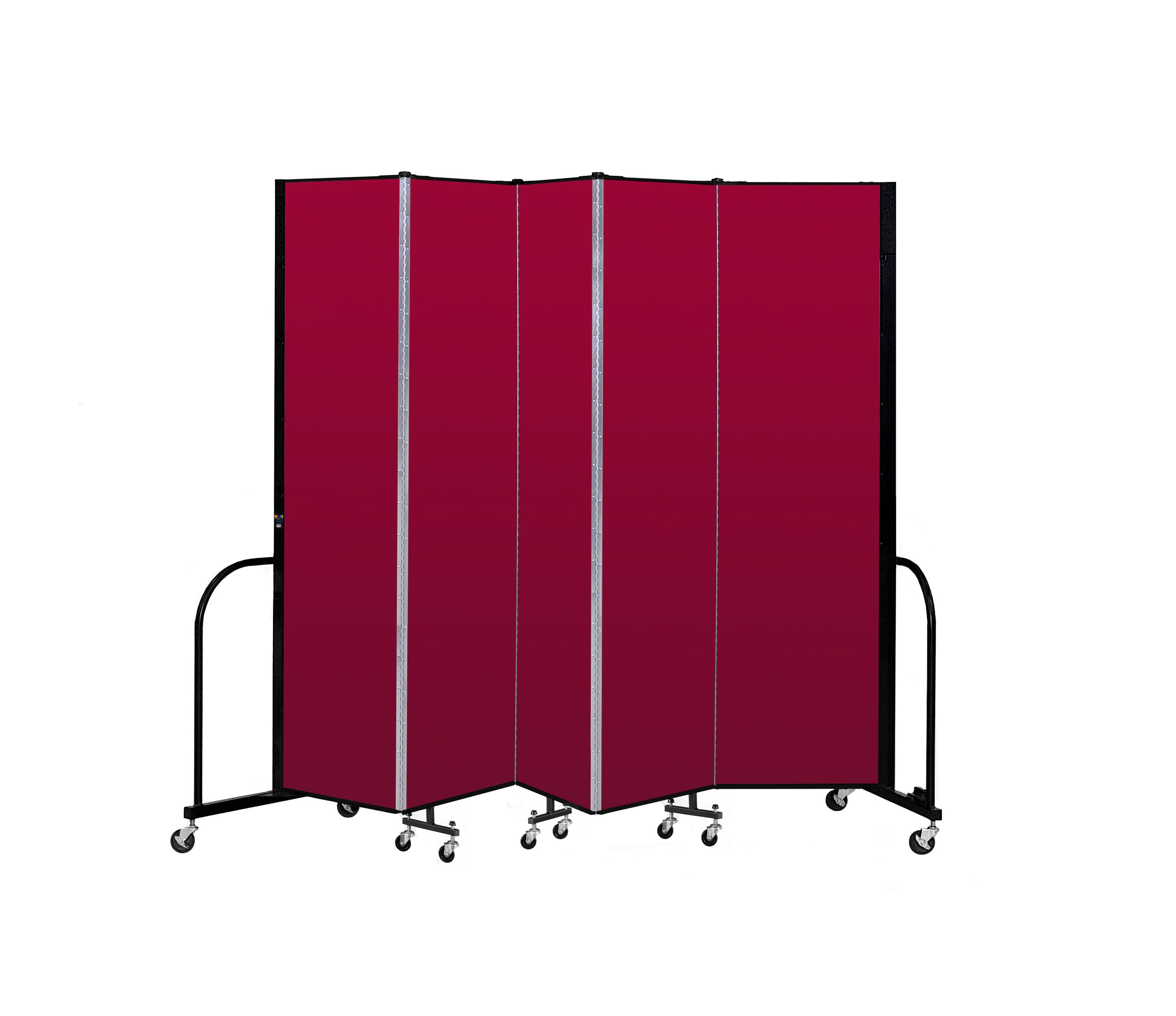 Signature Room Divider - 7' 4"H x 9' 5"L - 5 Panel, Primary Red, Fabric