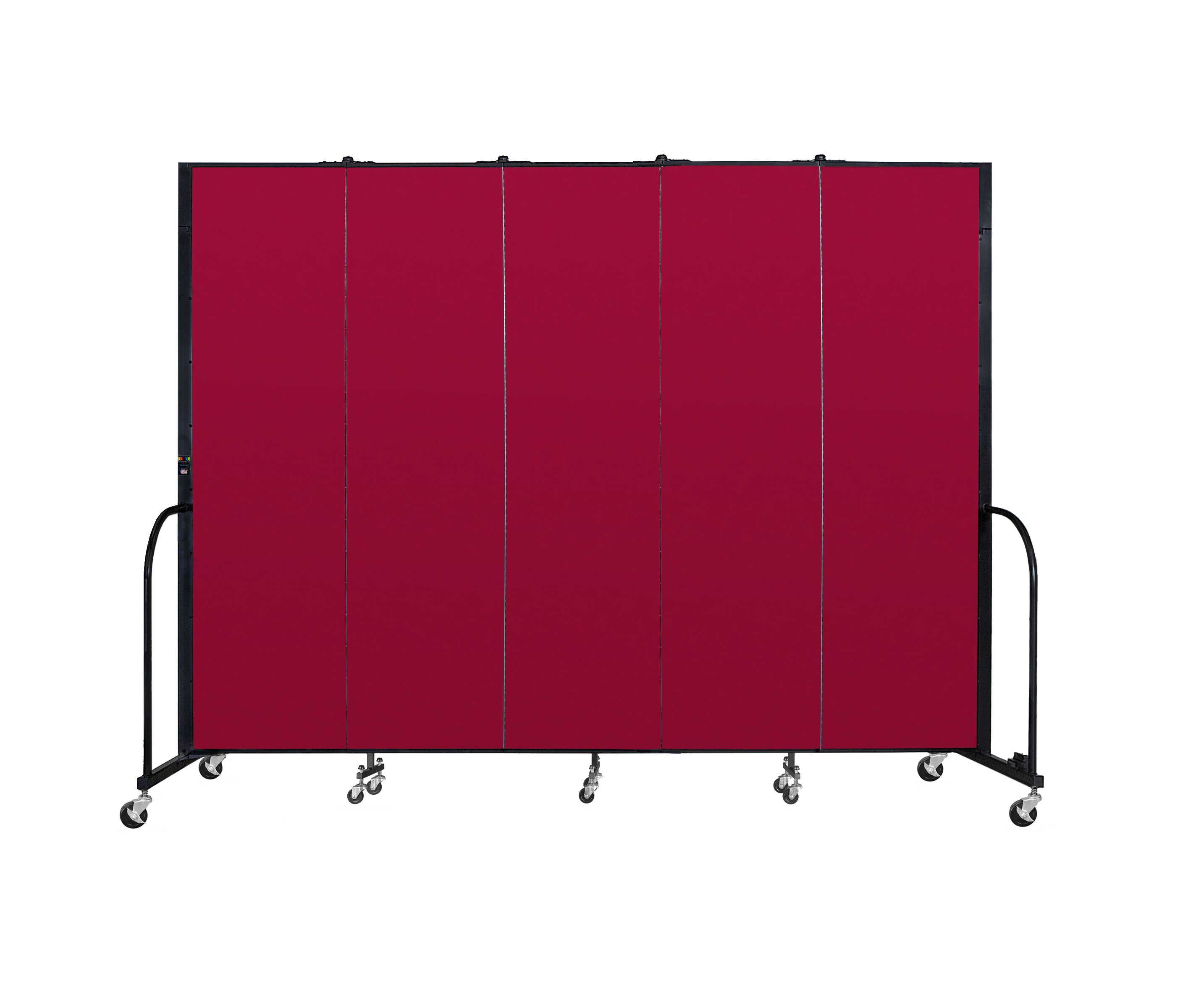 Signature Room Divider - 7' 4"H x 9' 5"L - 5 Panel, Primary Red, Fabric