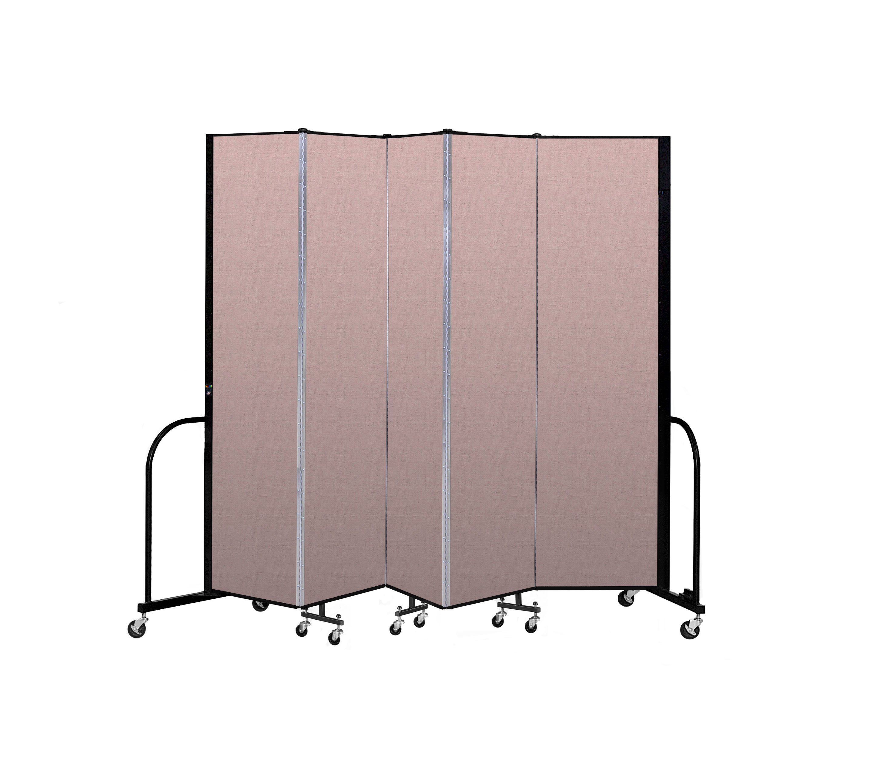 Signature Room Divider - 7' 4"H x 9' 5"L - 5 Panel, Rasberry, Vinyl