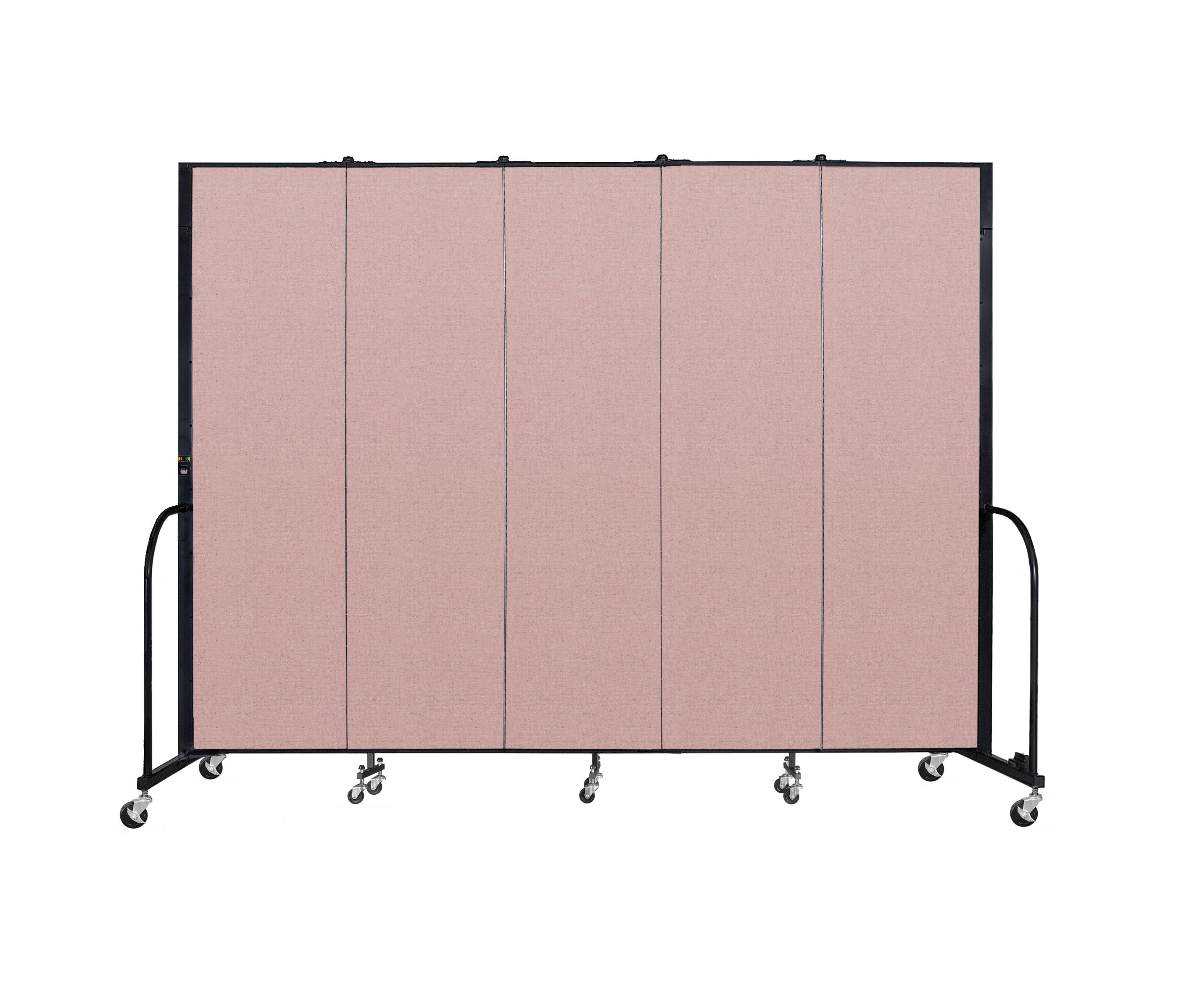 Signature Room Divider - 7' 4"H x 9' 5"L - 5 Panel, Rasberry, Vinyl