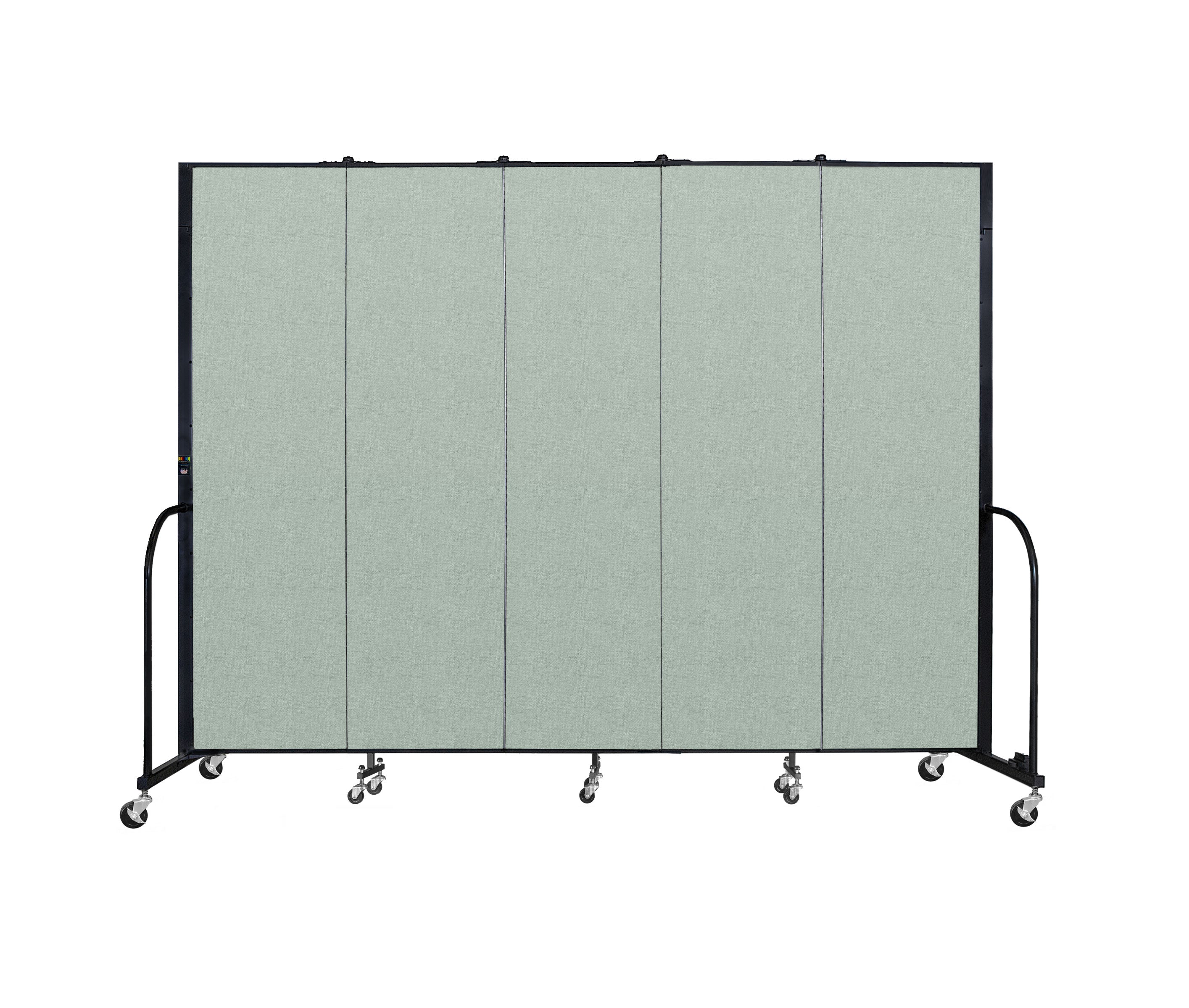 Signature Room Divider - 7' 4"H x 9' 5"L - 5 Panel, Mint, Vinyl