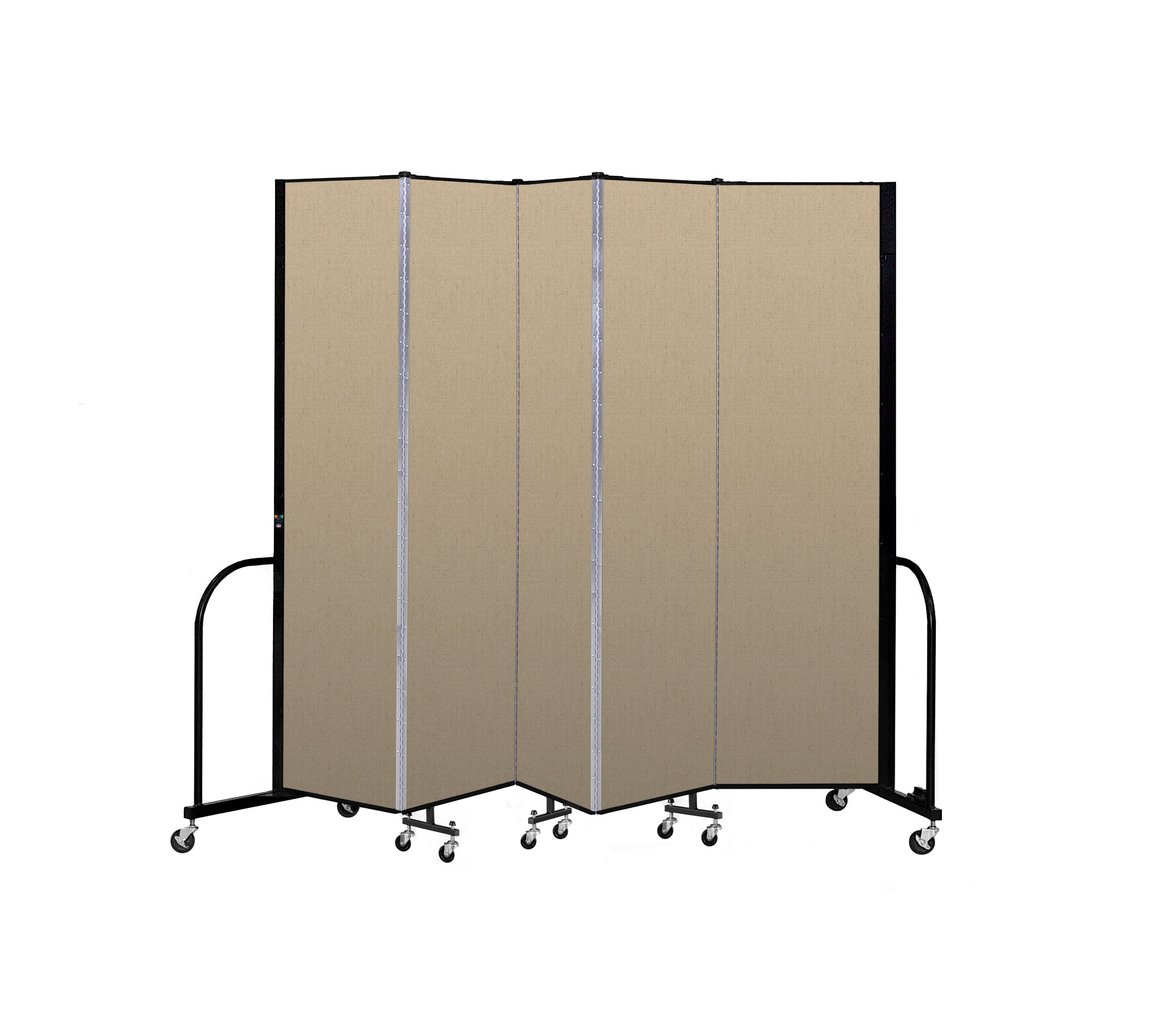 Signature Room Divider - 7' 4"H x 9' 5"L - 5 Panel, Sandalwood, Vinyl