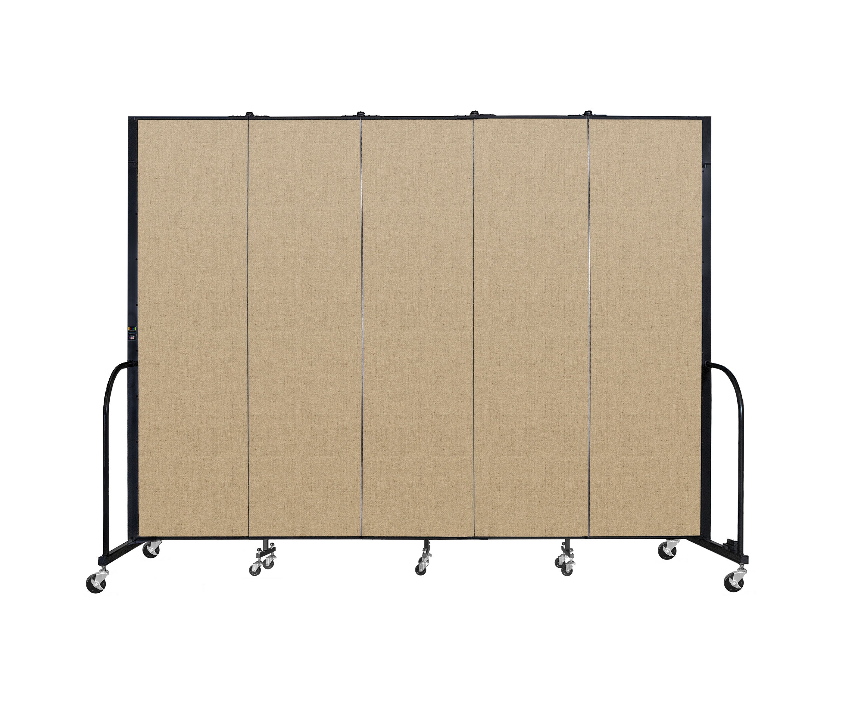 Signature Room Divider - 7' 4"H x 9' 5"L - 5 Panel, Sandalwood, Vinyl