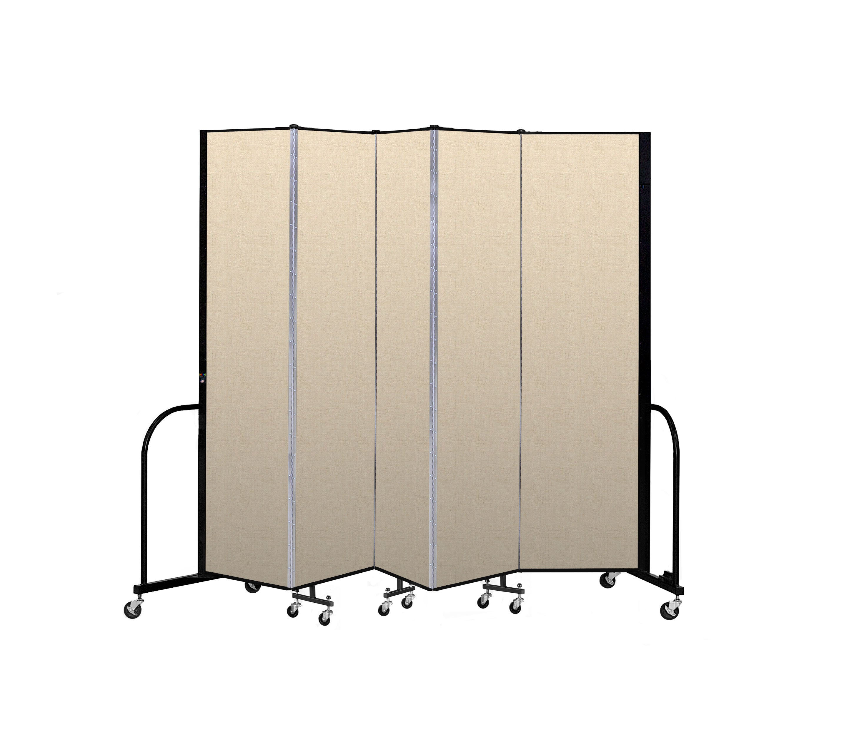 Signature Room Divider - 7' 4"H x 9' 5"L - 5 Panel, Hazelnut, Vinyl