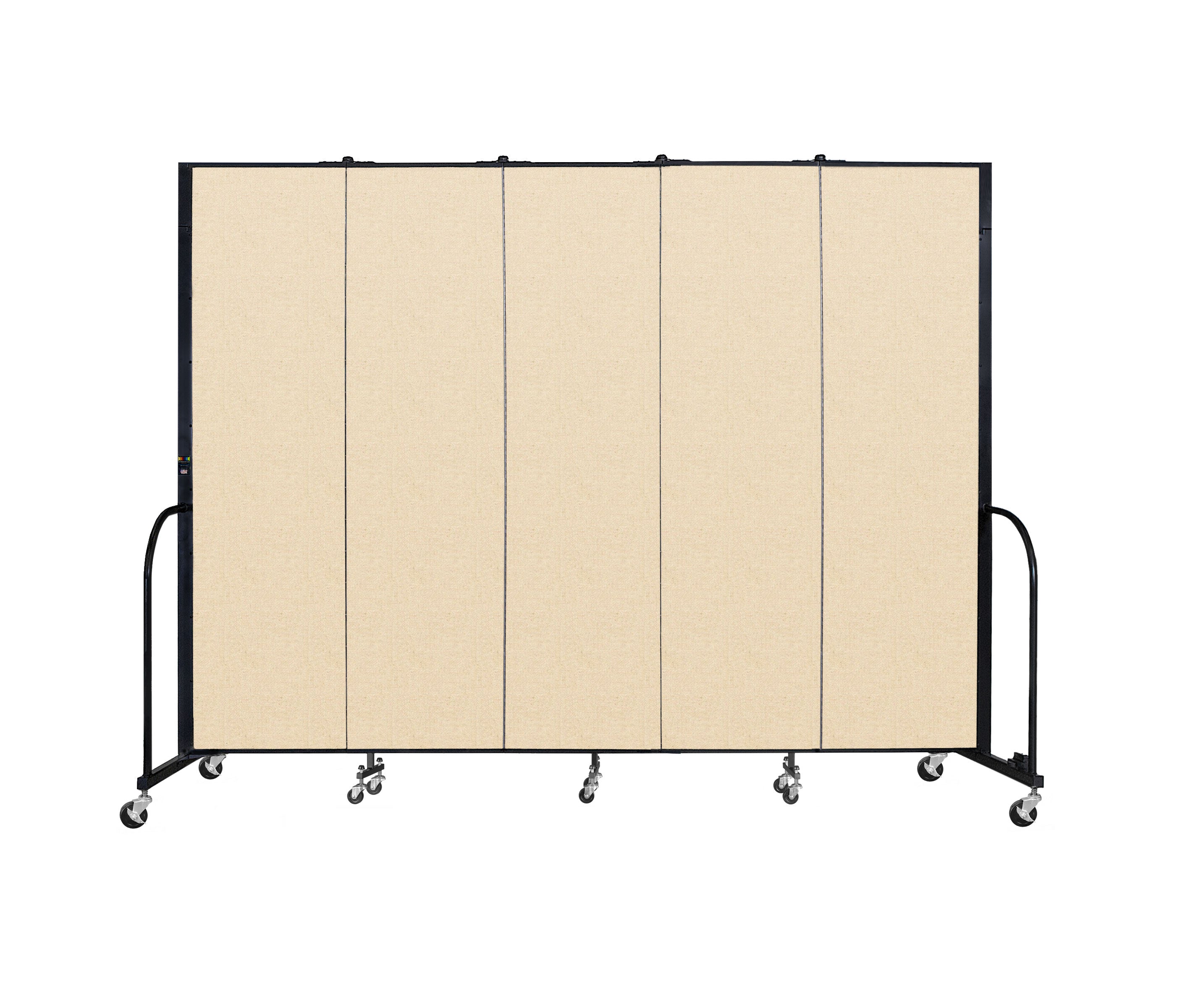 Signature Room Divider - 7' 4"H x 9' 5"L - 5 Panel, Hazelnut, Vinyl
