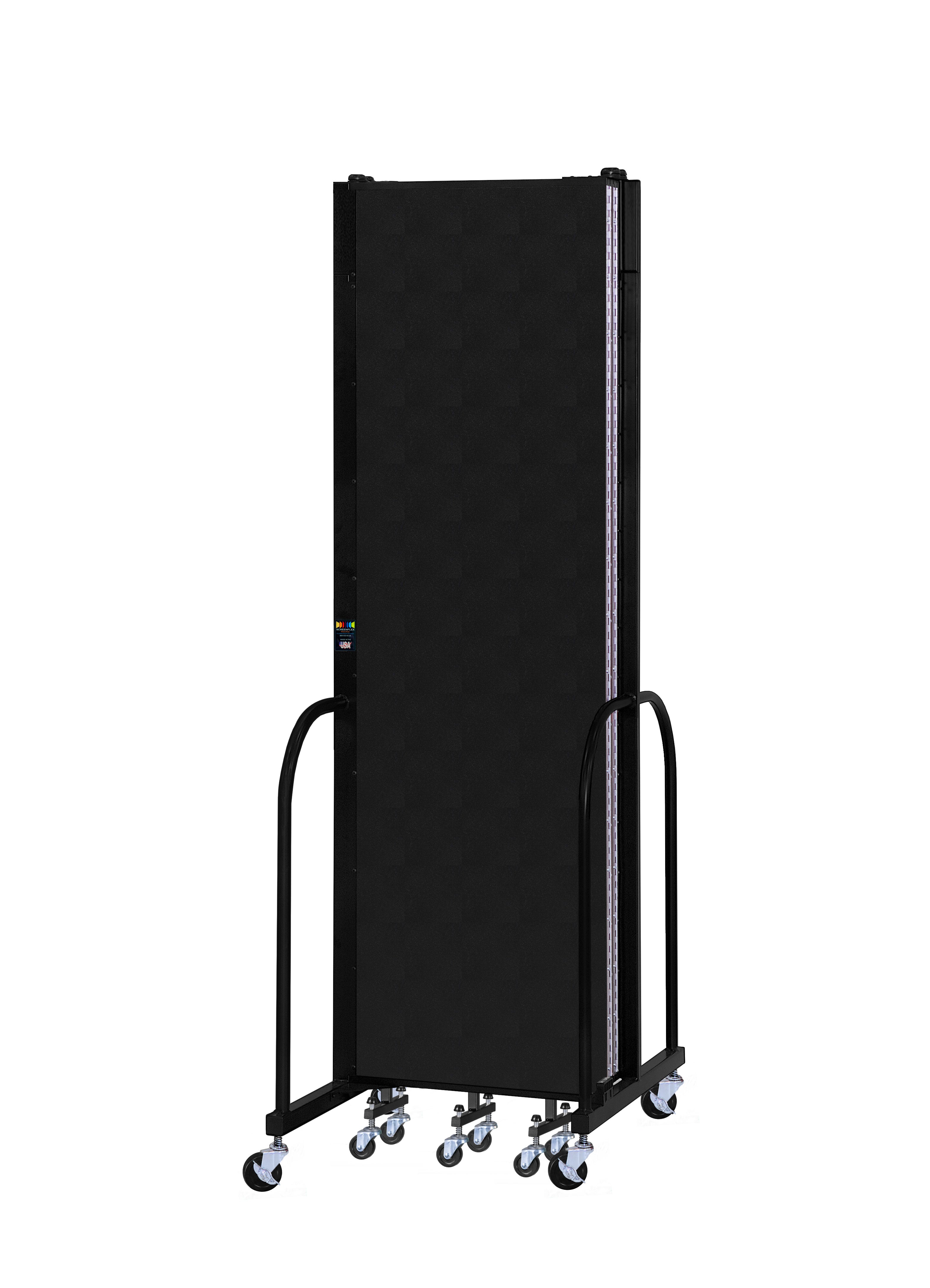 Signature Room Divider - 7' 4"H x 9' 5"L - 5 Panel, Coal, Vinyl