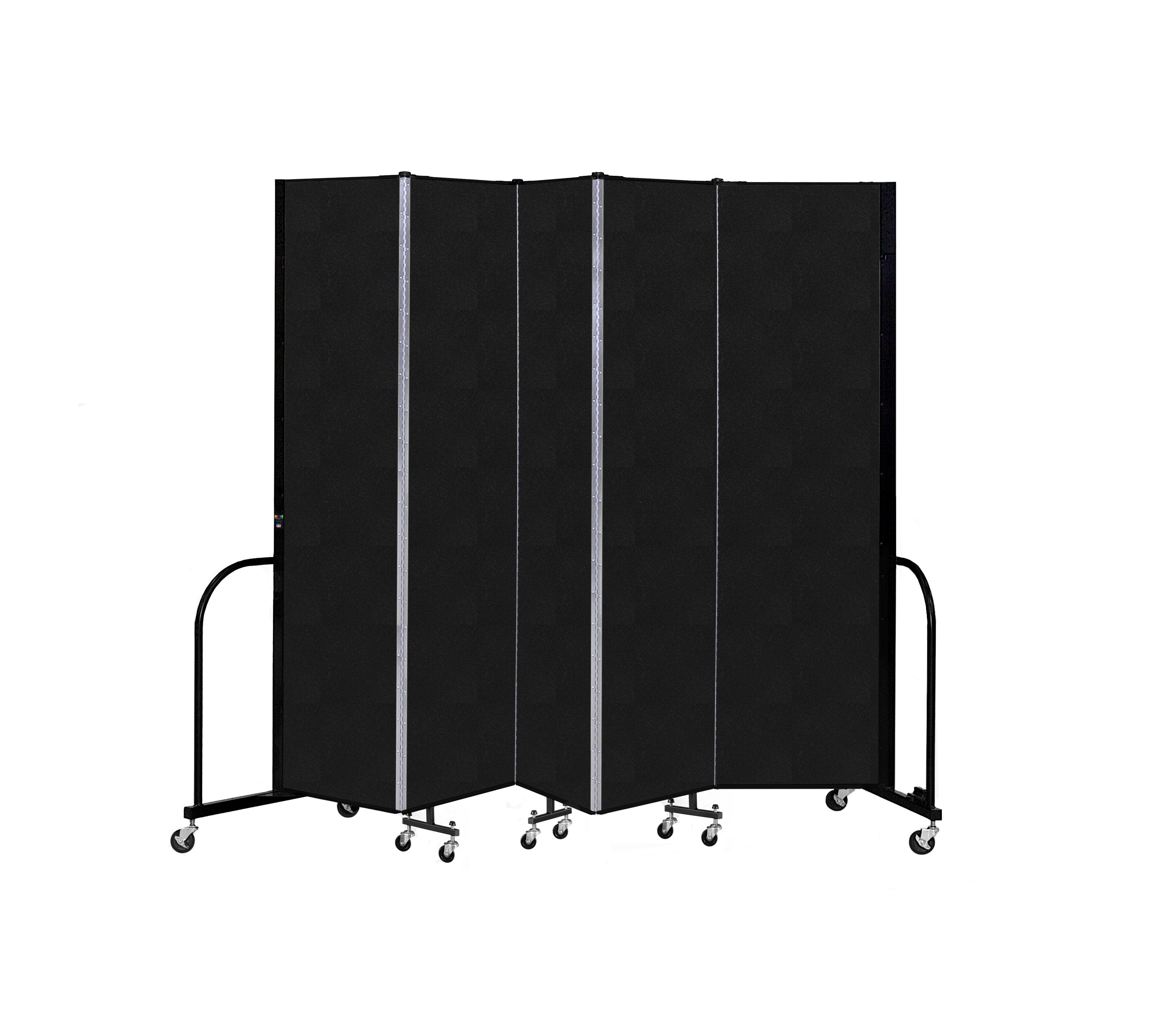 Signature Room Divider - 7' 4"H x 9' 5"L - 5 Panel, Coal, Vinyl