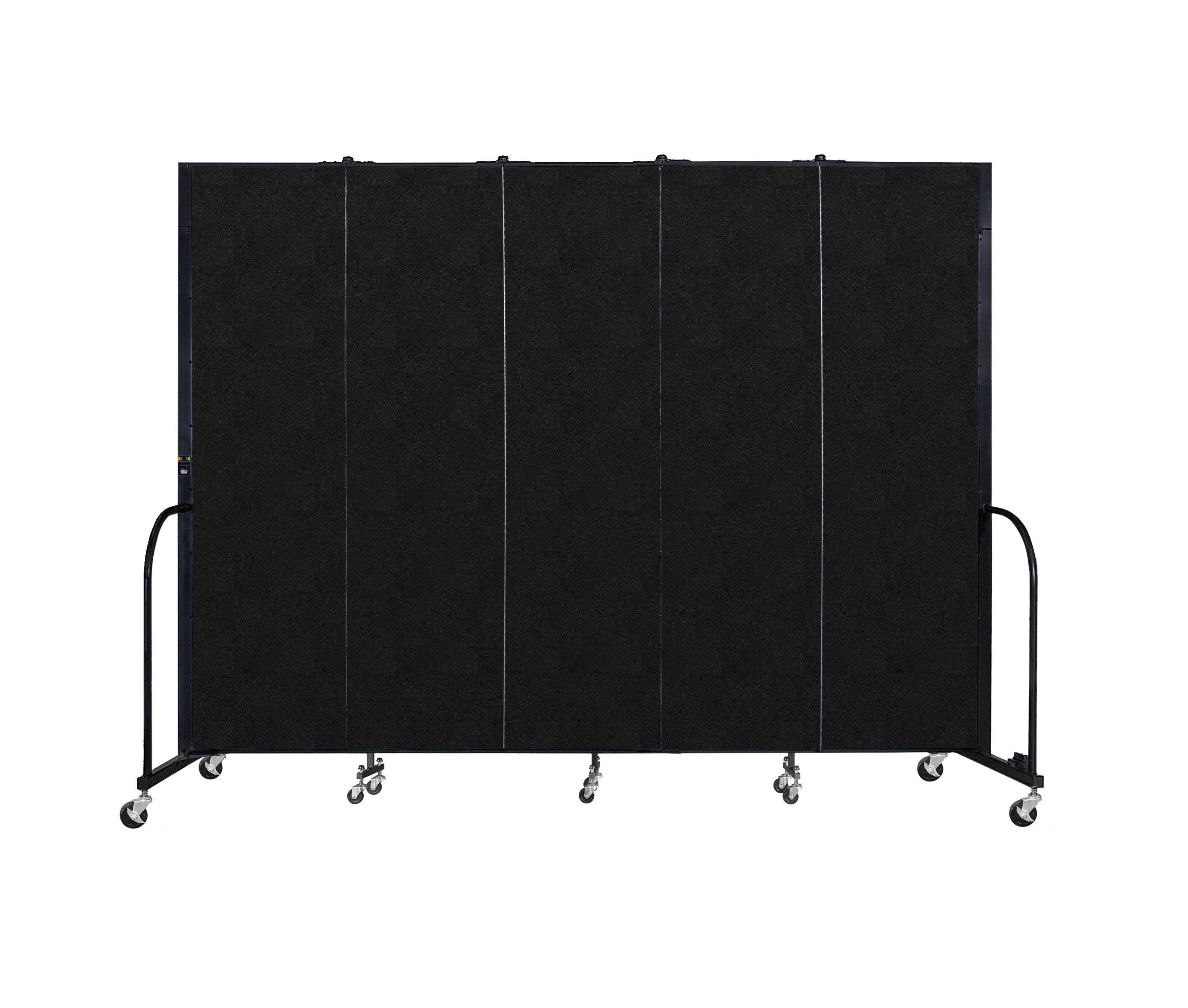 Signature Room Divider - 7' 4"H x 9' 5"L - 5 Panel, Coal, Vinyl