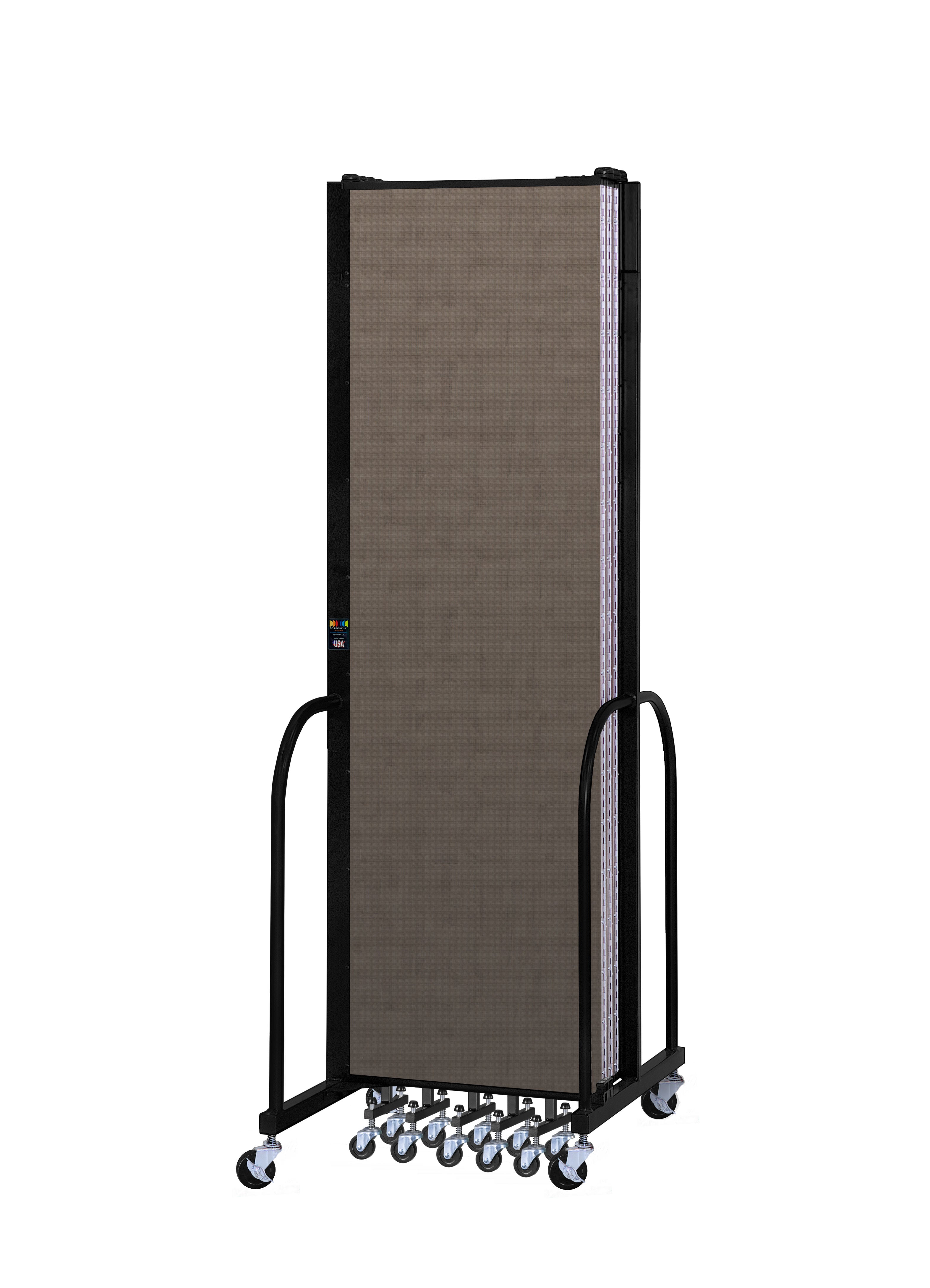 Signature Room Divider - 7' 4"H x 13' 1"L - 7 Panel, Walnut, Fabric