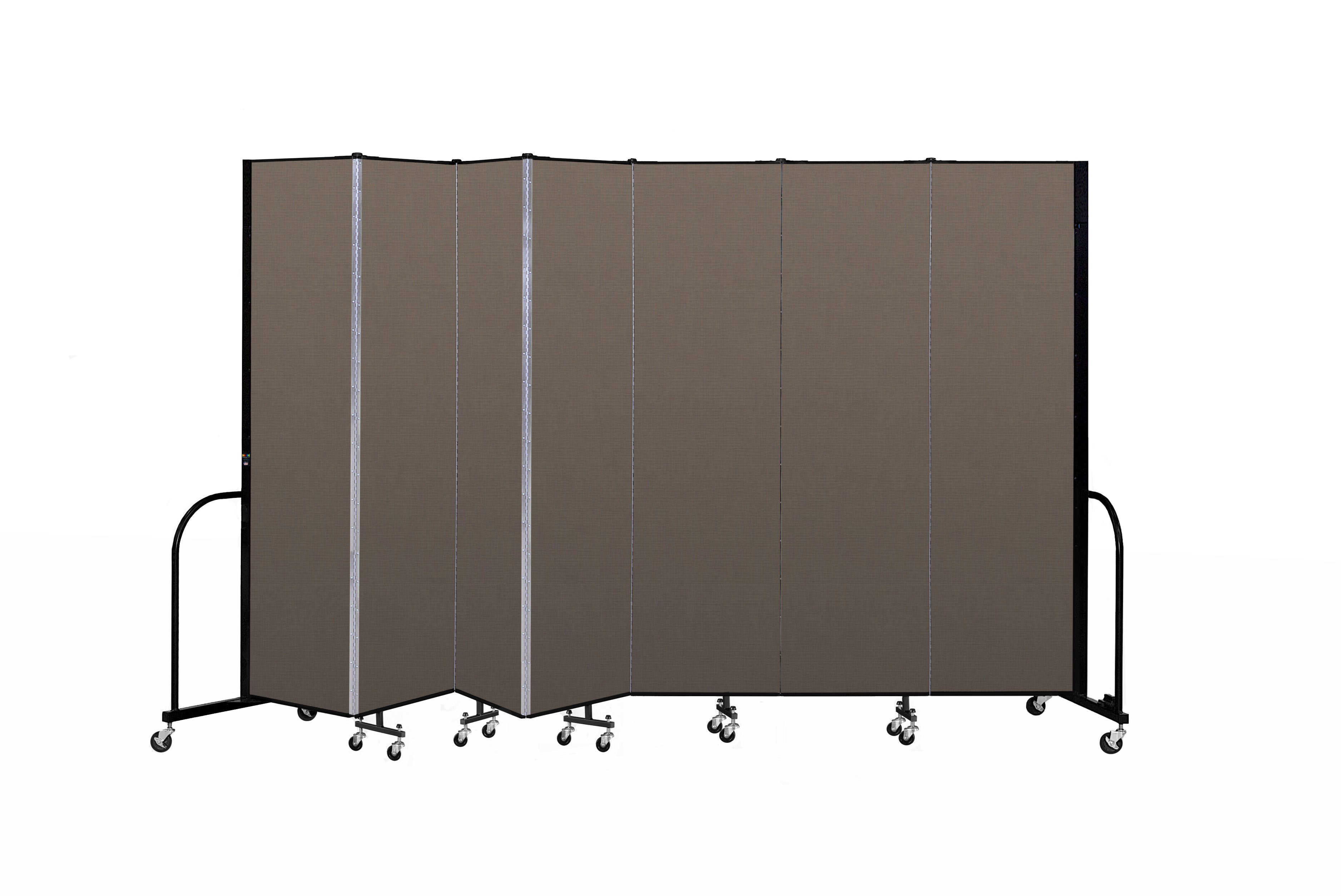 Signature Room Divider - 7' 4"H x 13' 1"L - 7 Panel, Walnut, Fabric
