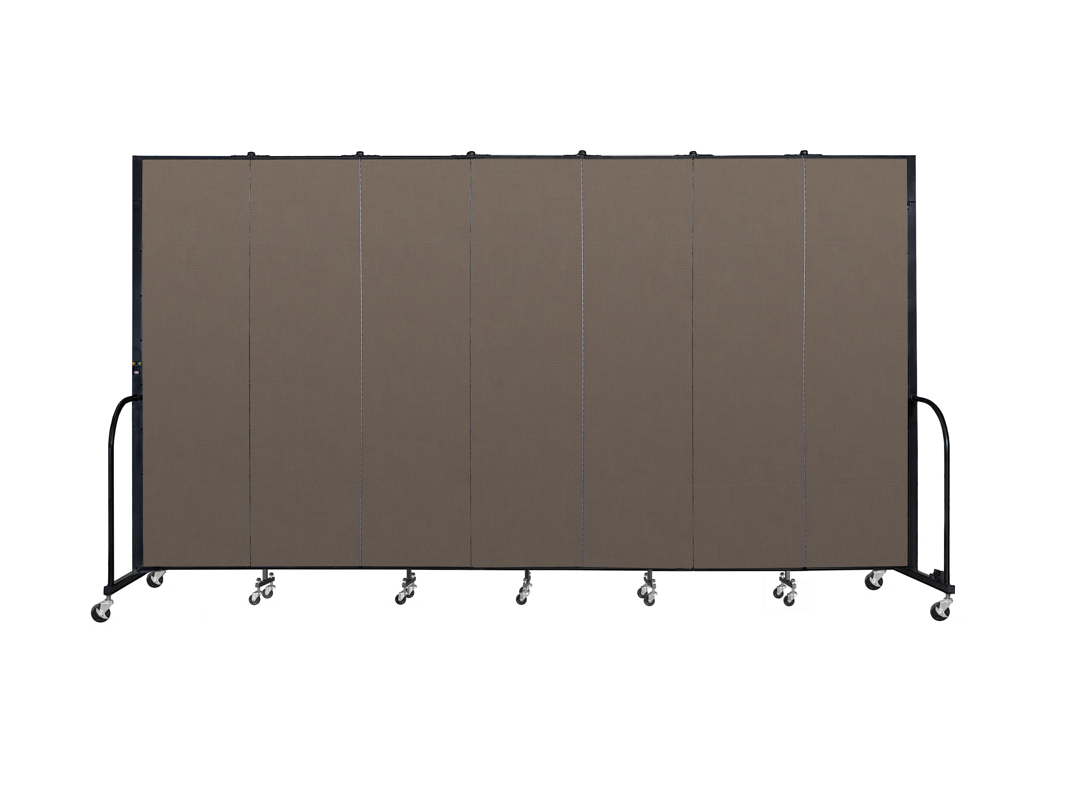 Signature Room Divider - 7' 4"H x 13' 1"L - 7 Panel, Walnut, Fabric