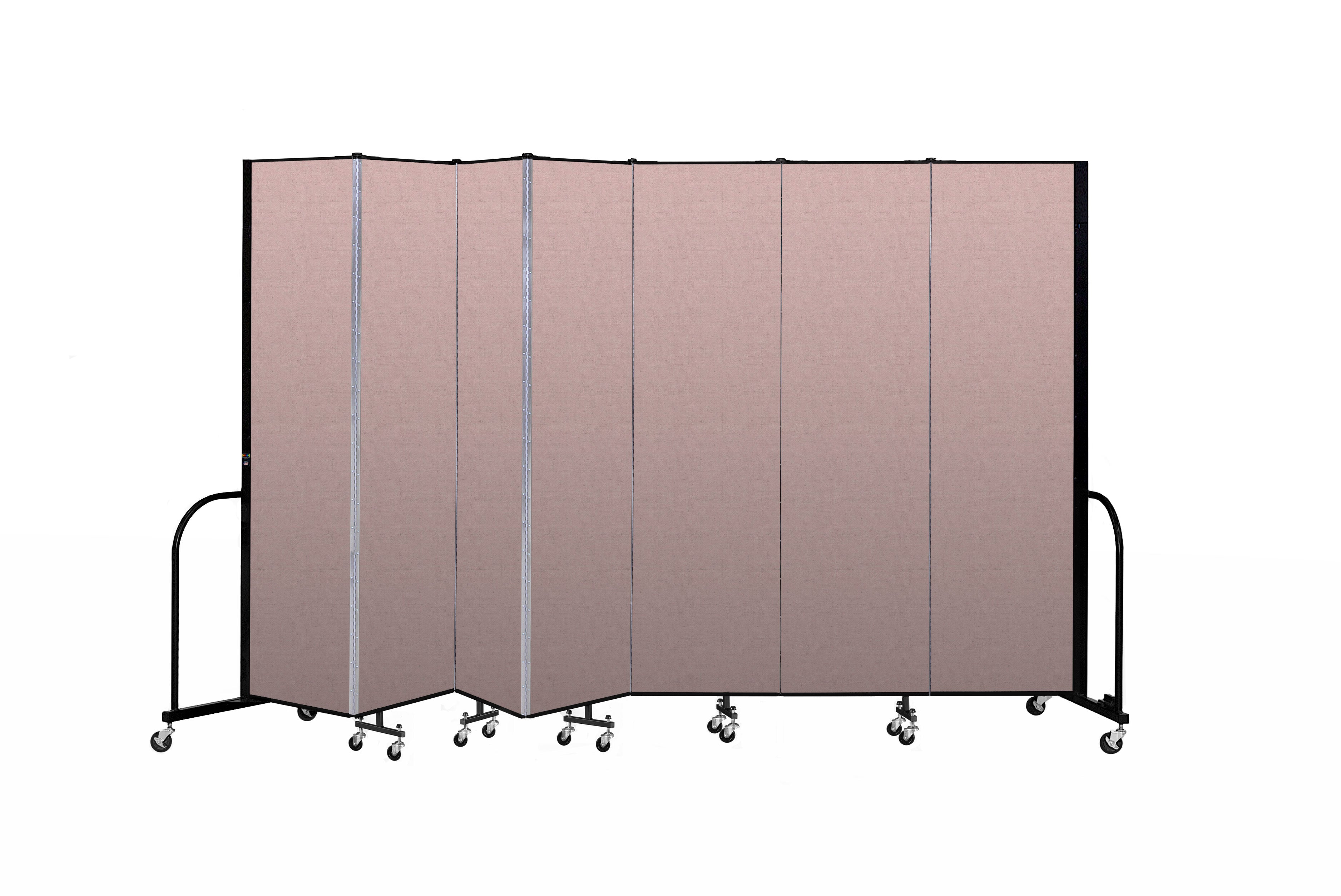 Signature Room Divider - 7' 4"H x 13' 1"L - 7 Panel, Rasberry, Vinyl