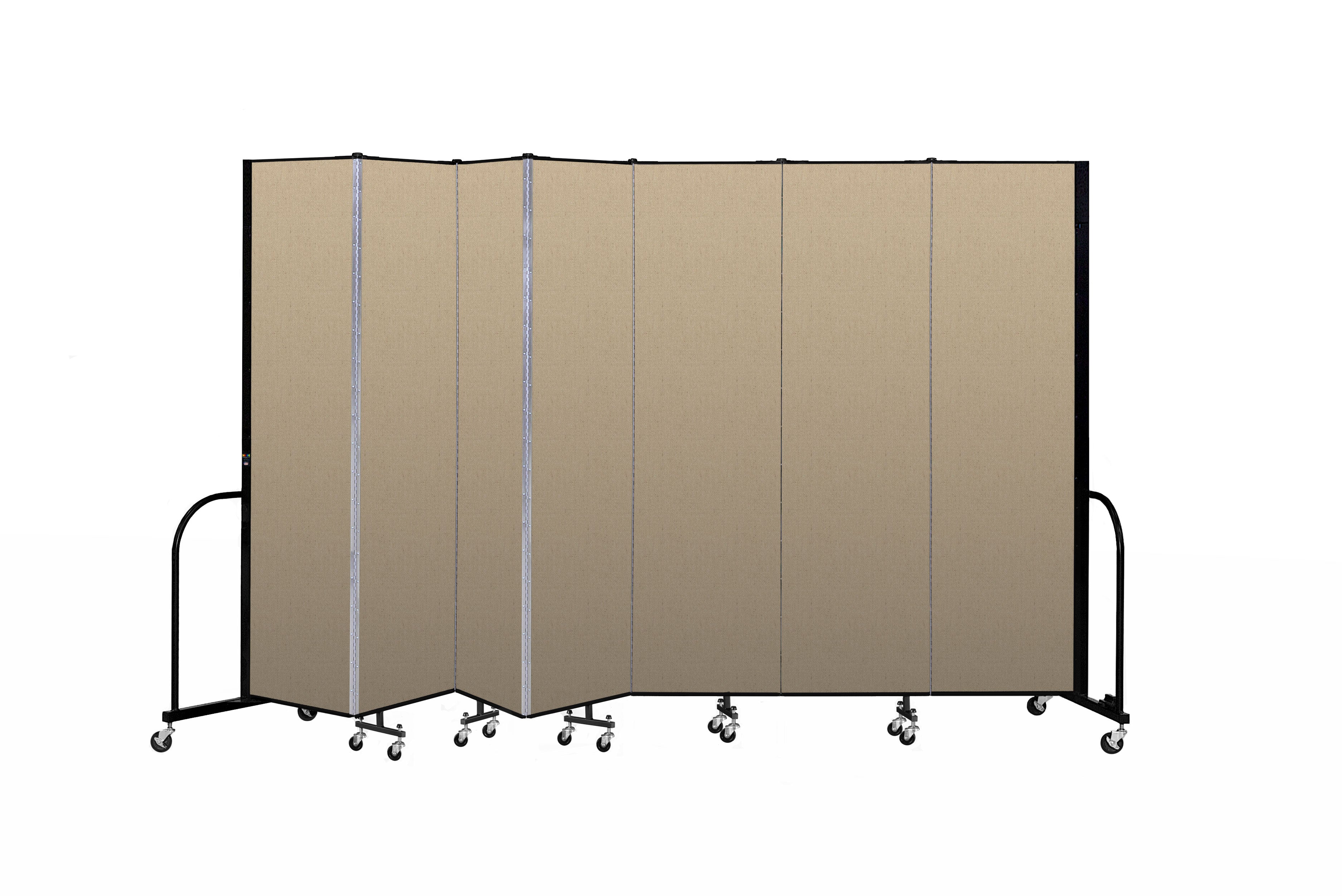 Signature Room Divider - 7' 4"H x 13' 1"L - 7 Panel, Sandalwood, Vinyl