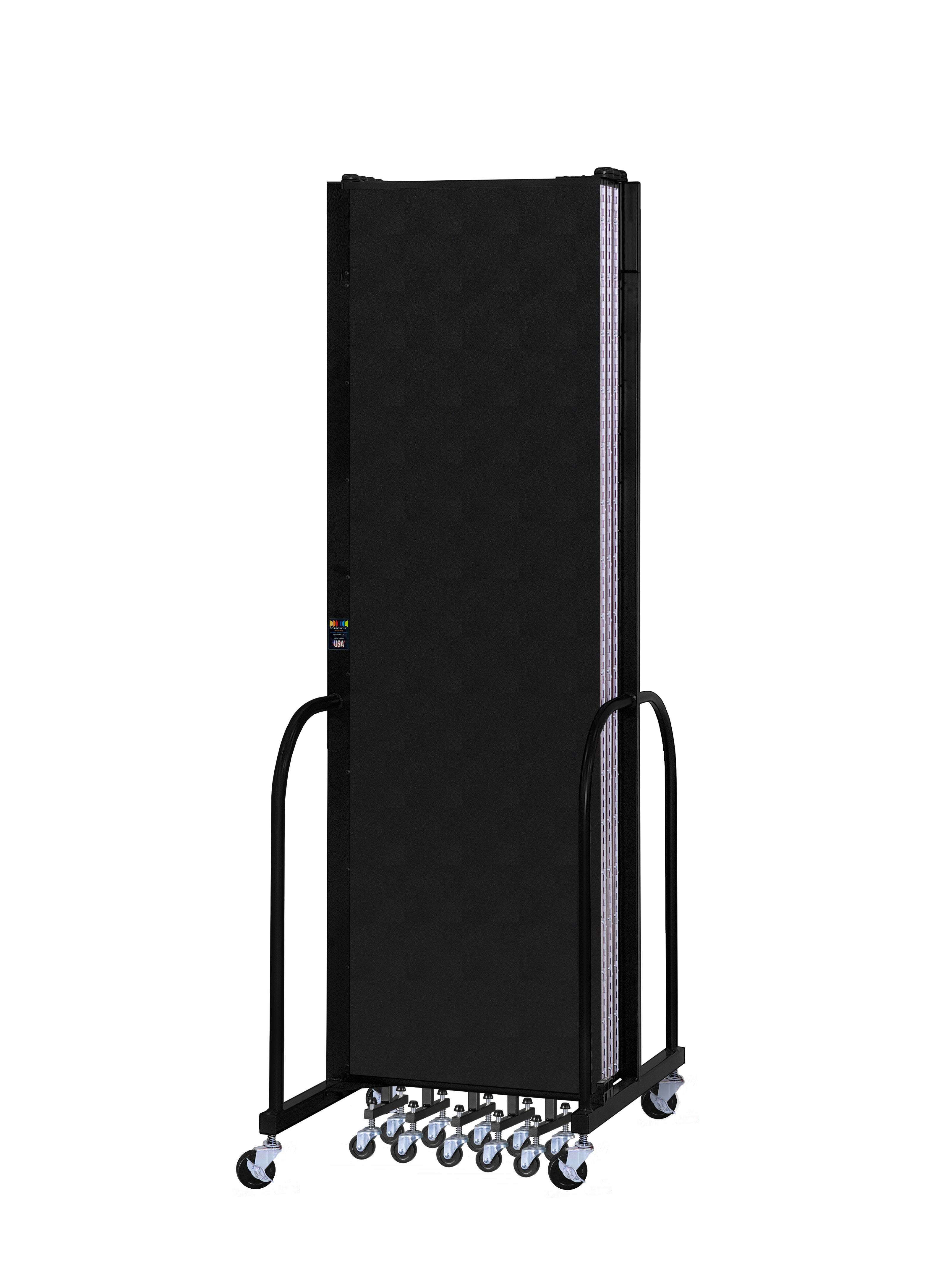 Signature Room Divider - 7' 4"H x 13' 1"L - 7 Panel, Coal, Vinyl