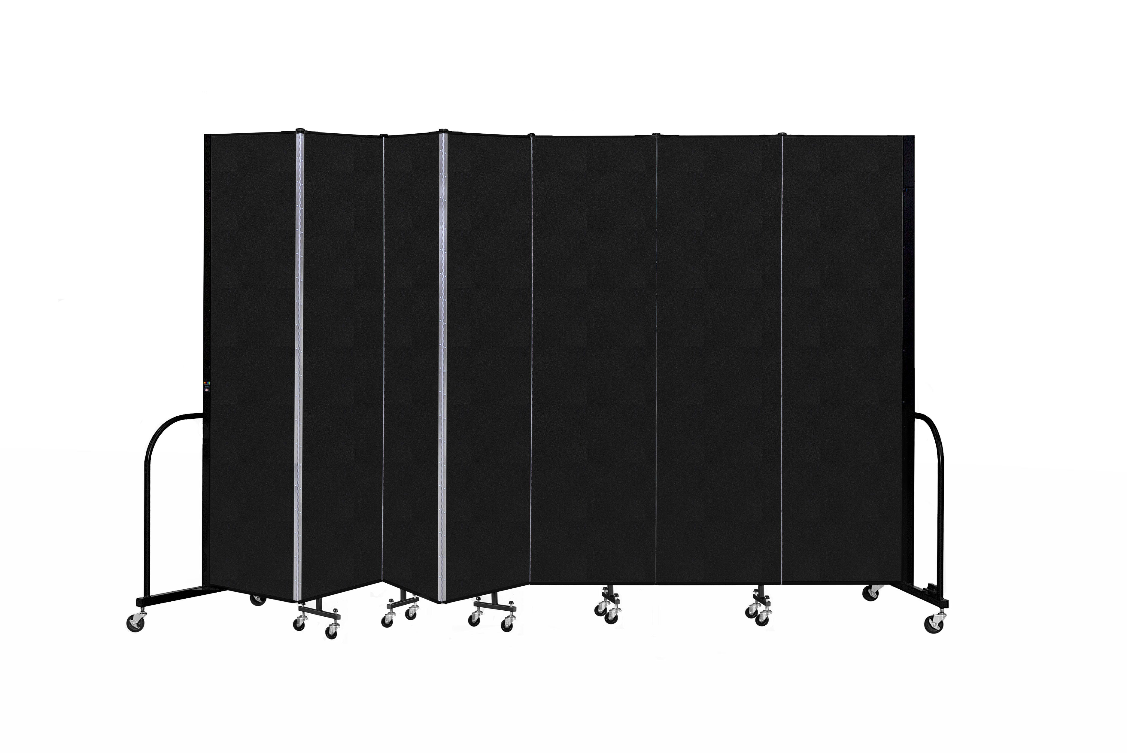 Signature Room Divider - 7' 4"H x 13' 1"L - 7 Panel, Coal, Vinyl