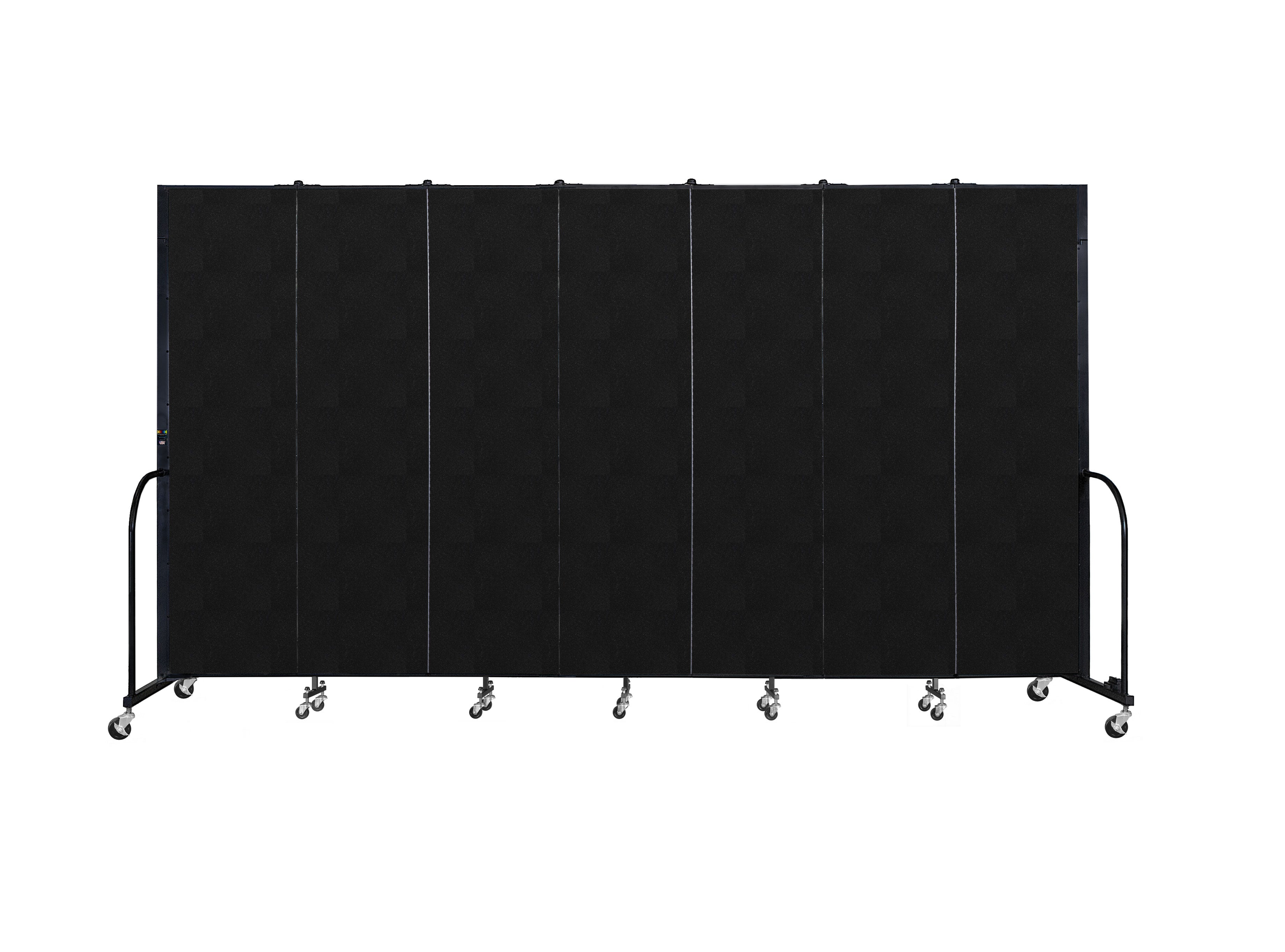 Signature Room Divider - 7' 4"H x 13' 1"L - 7 Panel, Coal, Vinyl
