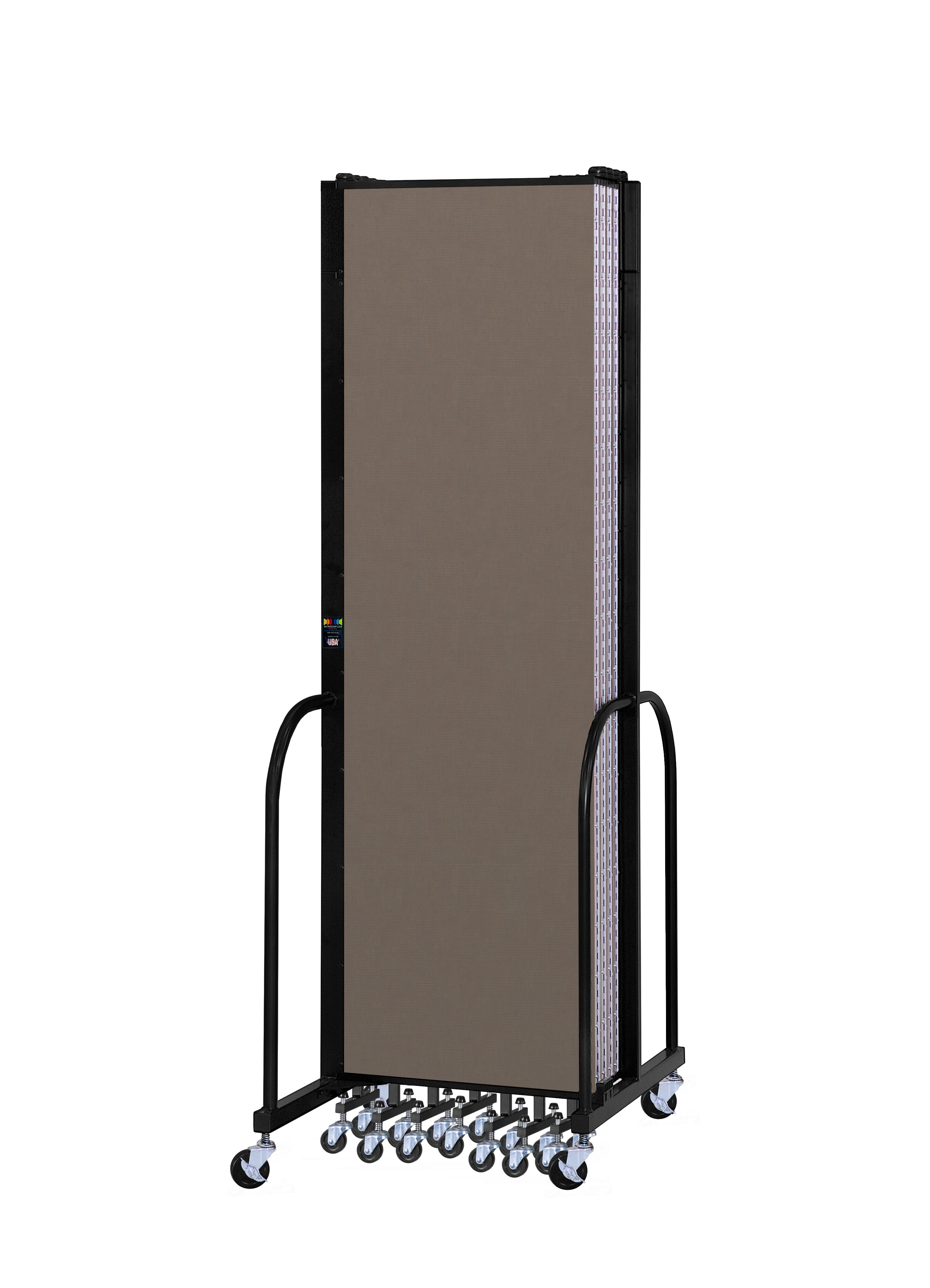 Signature Room Divider - 7' 4"H x 16' 9"L - 9 Panel, Walnut, Fabric
