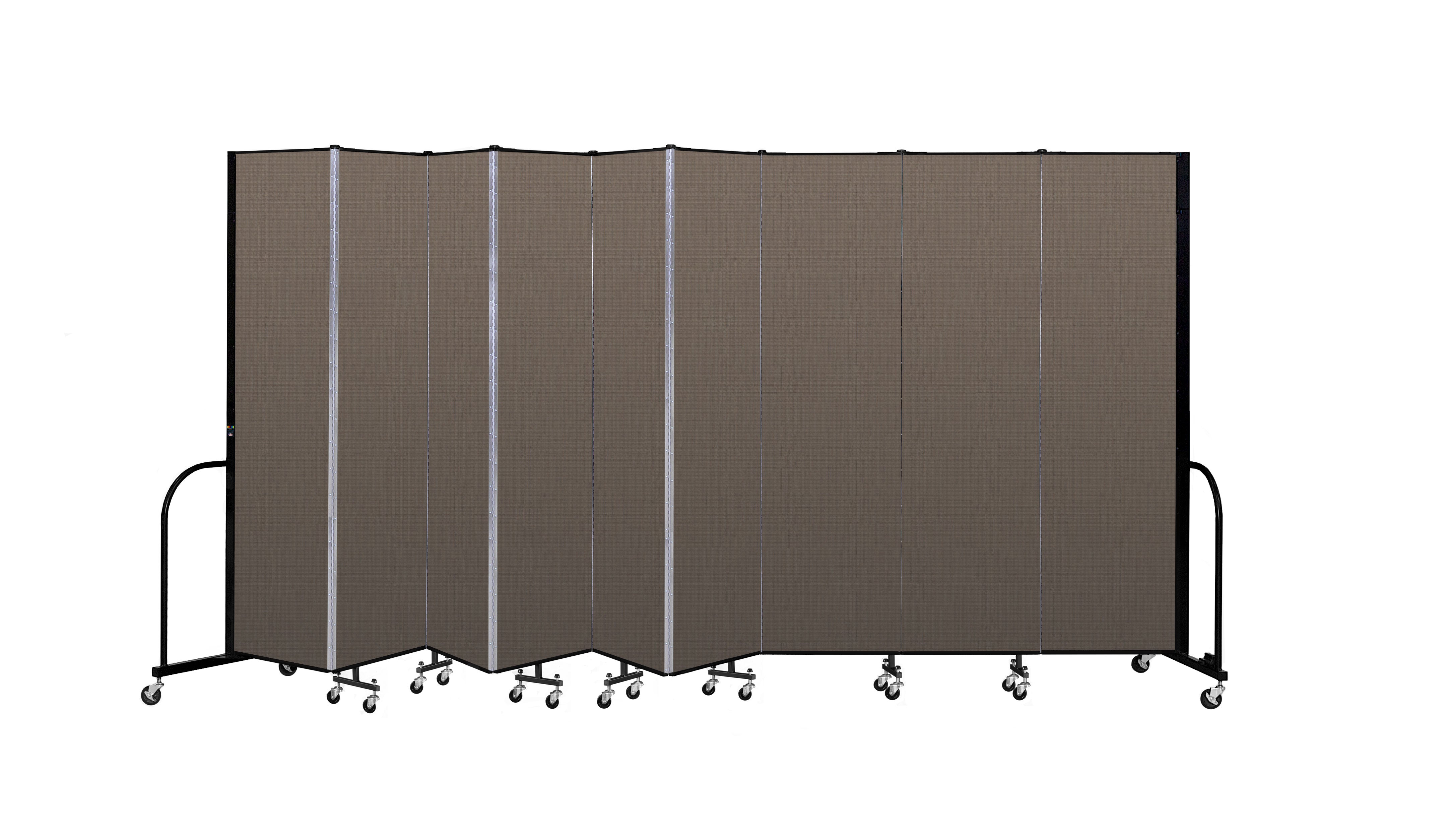 Signature Room Divider - 7' 4"H x 16' 9"L - 9 Panel, Walnut, Fabric