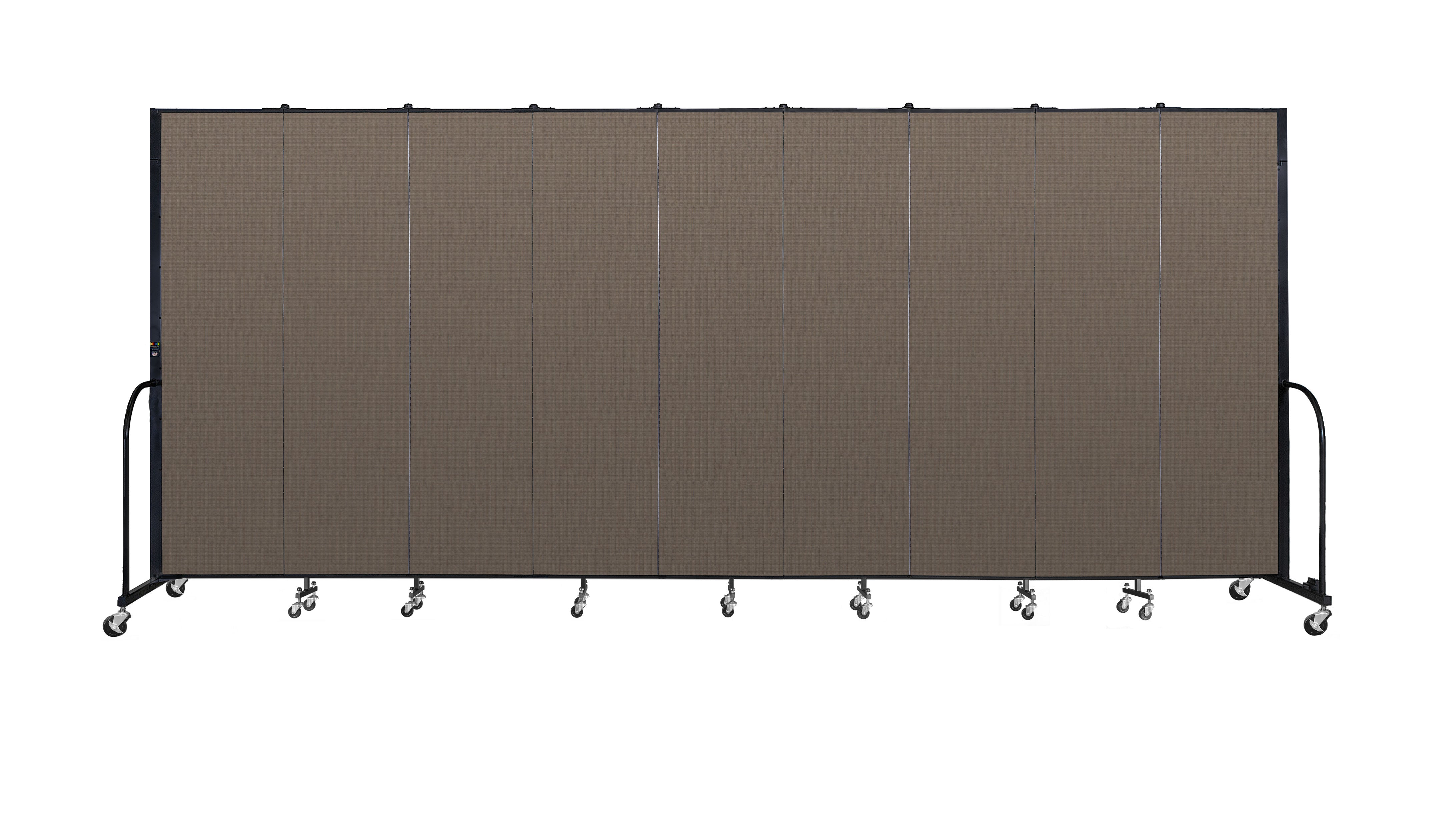 Signature Room Divider - 7' 4"H x 16' 9"L - 9 Panel, Walnut, Fabric