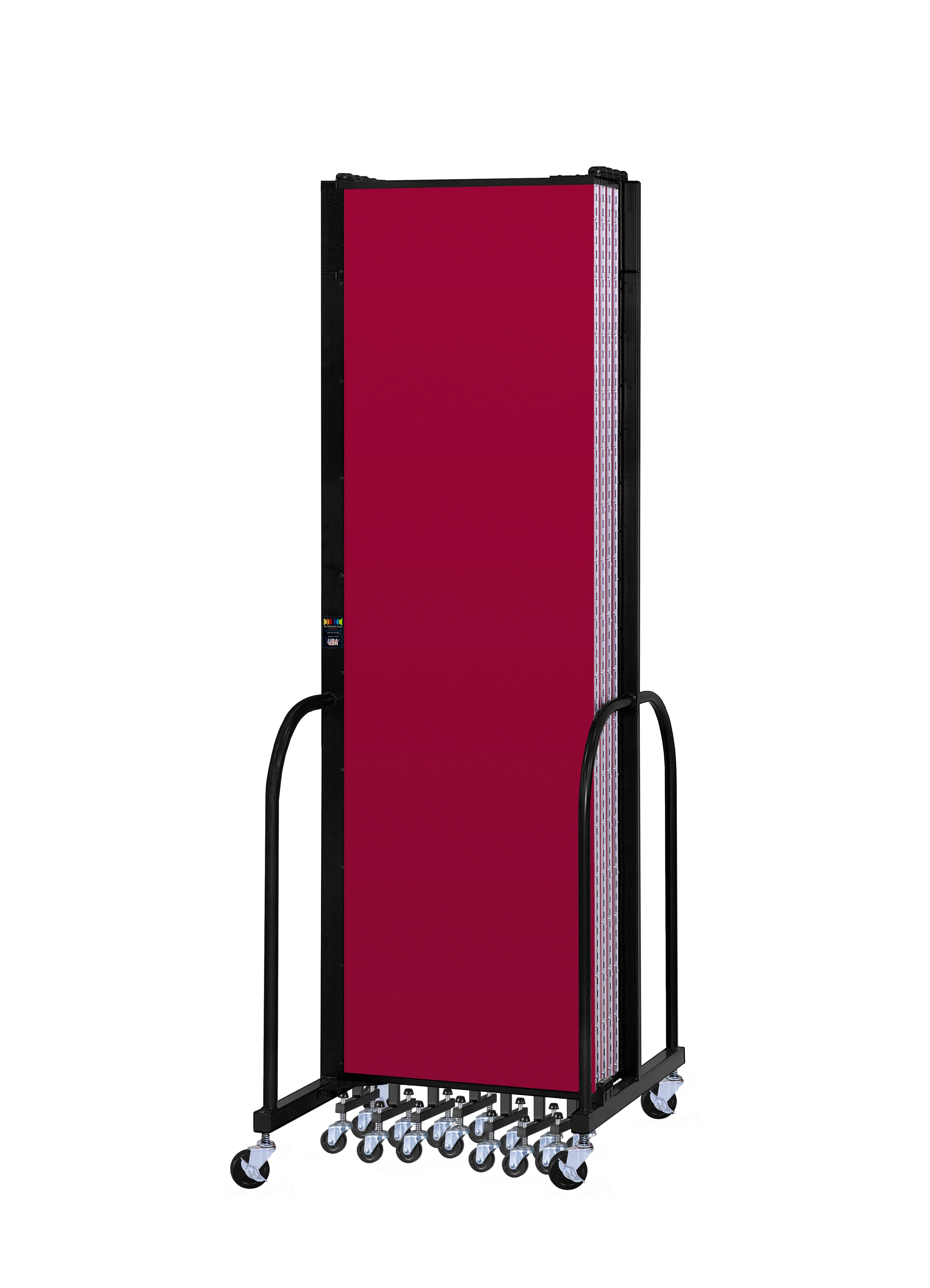 Signature Room Divider - 7' 4"H x 16' 9"L - 9 Panel, Primary Red, Fabric