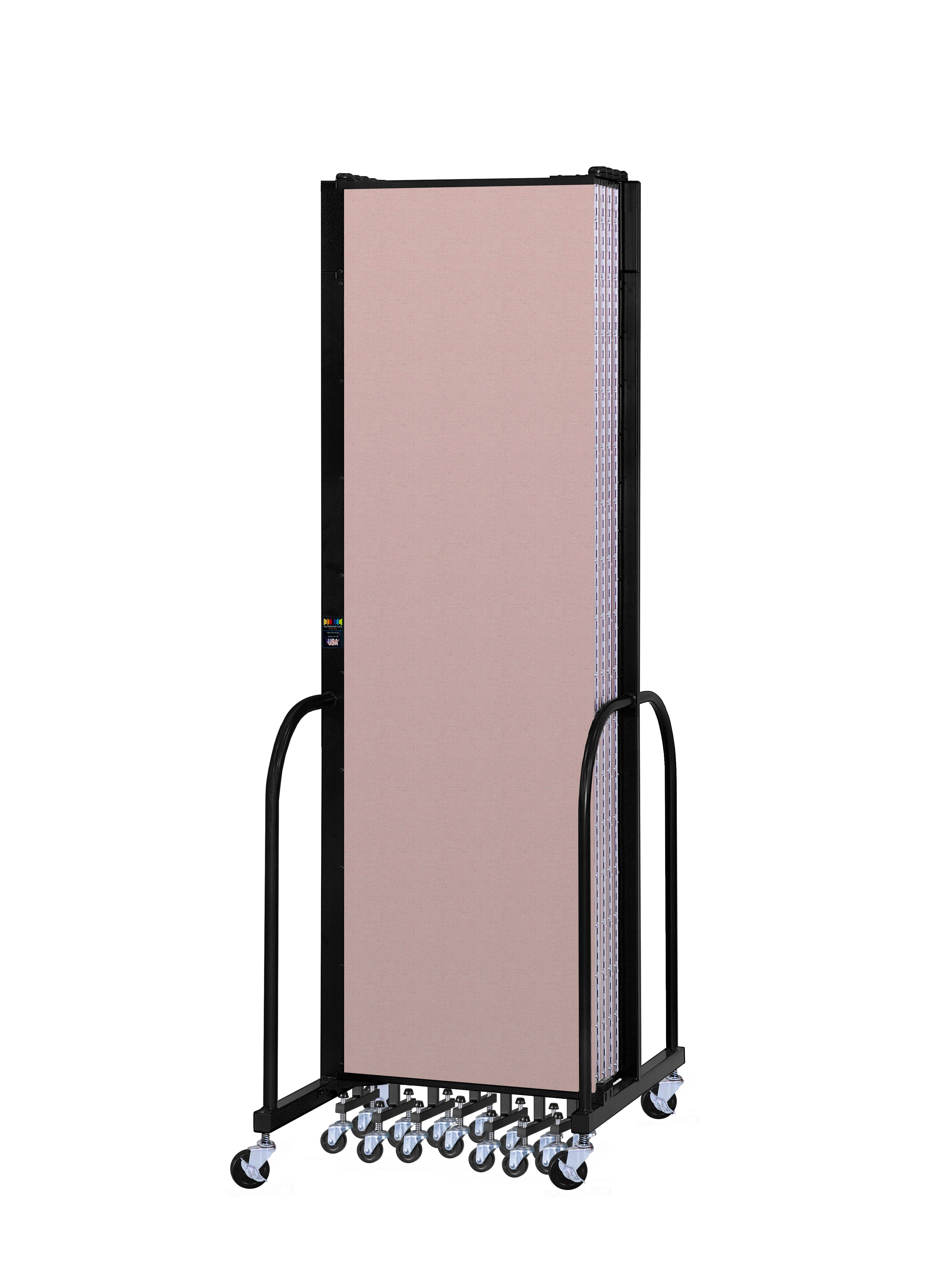 Signature Room Divider - 7' 4"H x 16' 9"L - 9 Panel, Rasberry, Vinyl