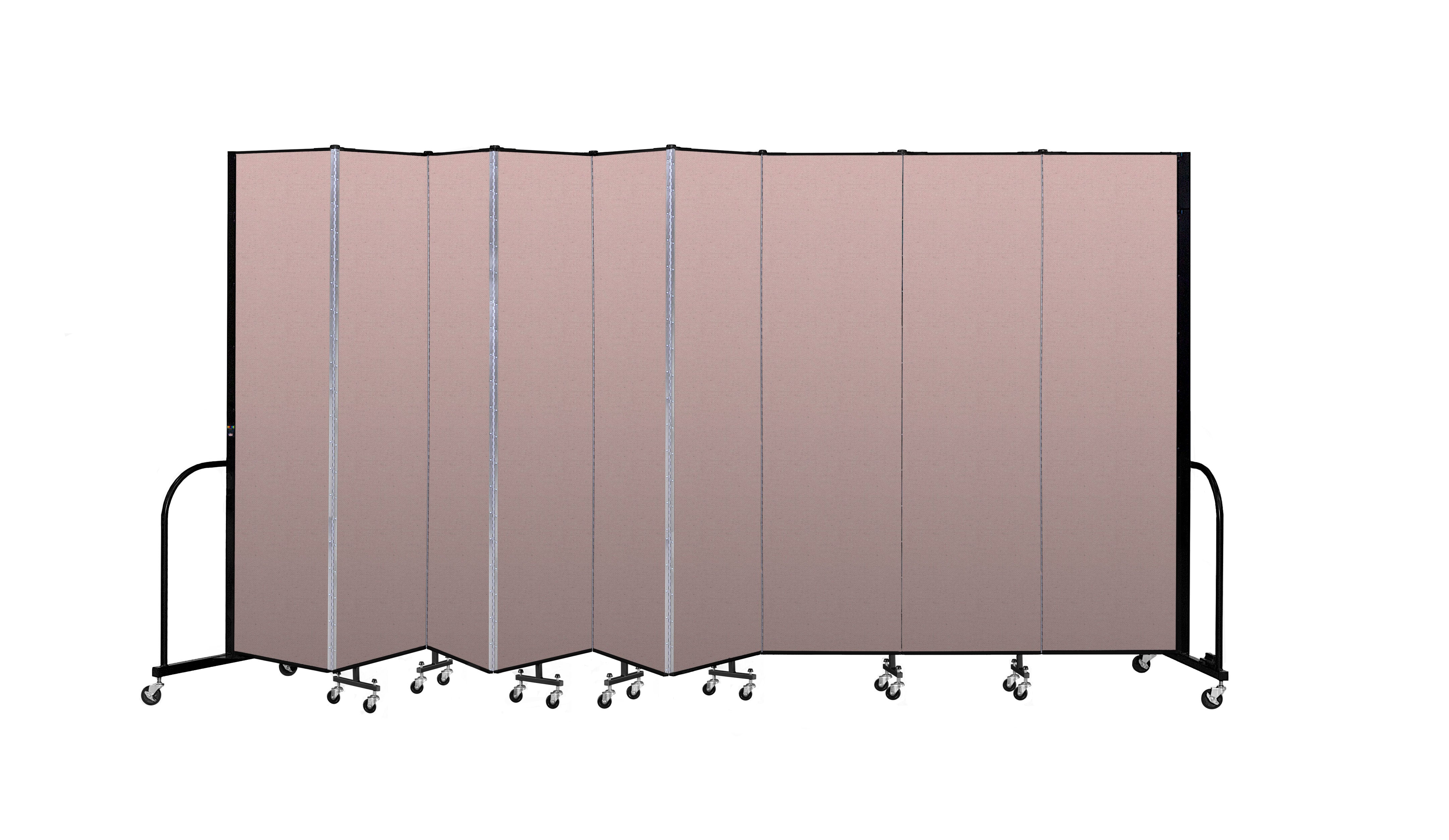 Signature Room Divider - 7' 4"H x 16' 9"L - 9 Panel, Rasberry, Vinyl