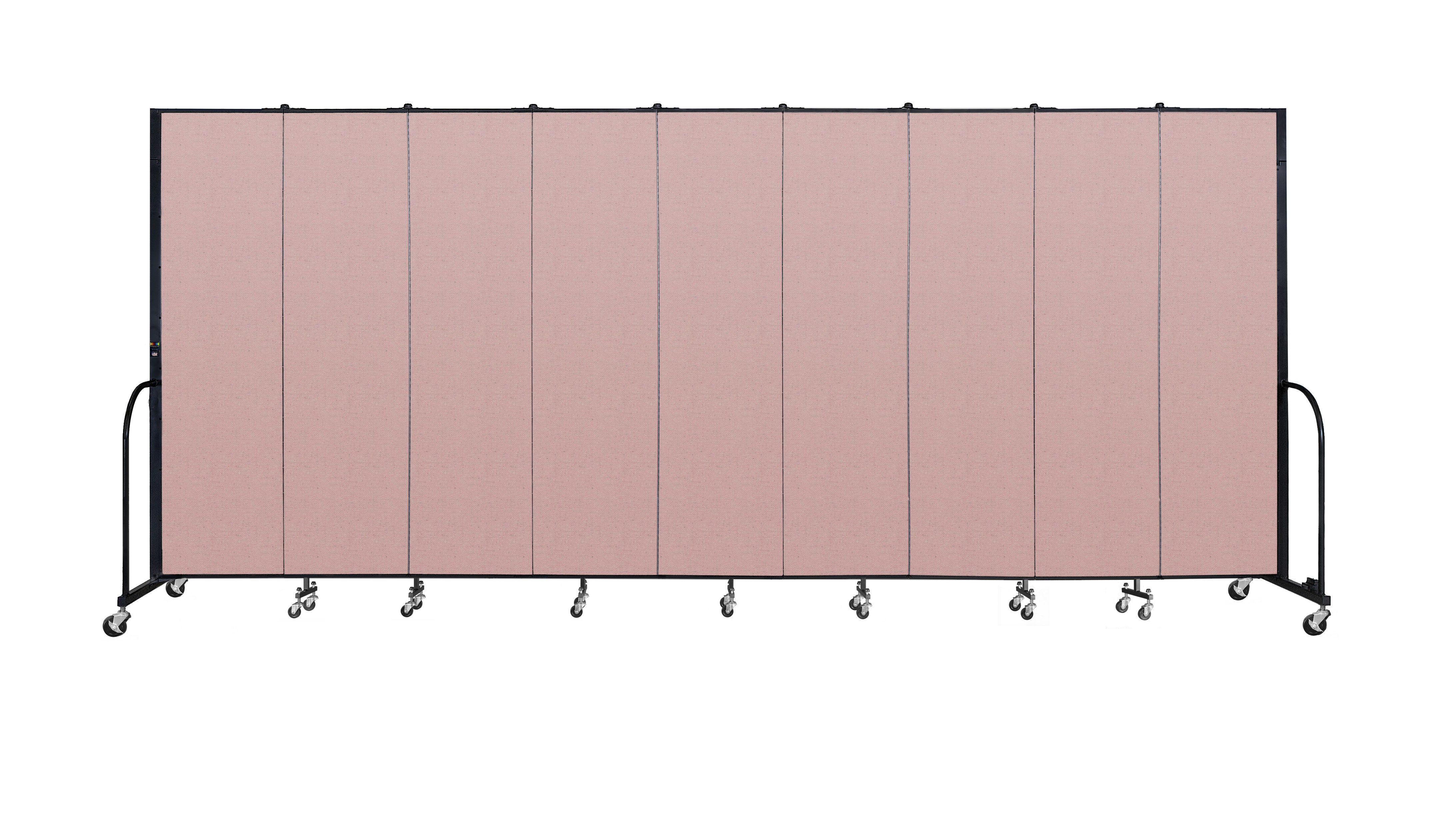 Signature Room Divider - 7' 4"H x 16' 9"L - 9 Panel, Rasberry, Vinyl