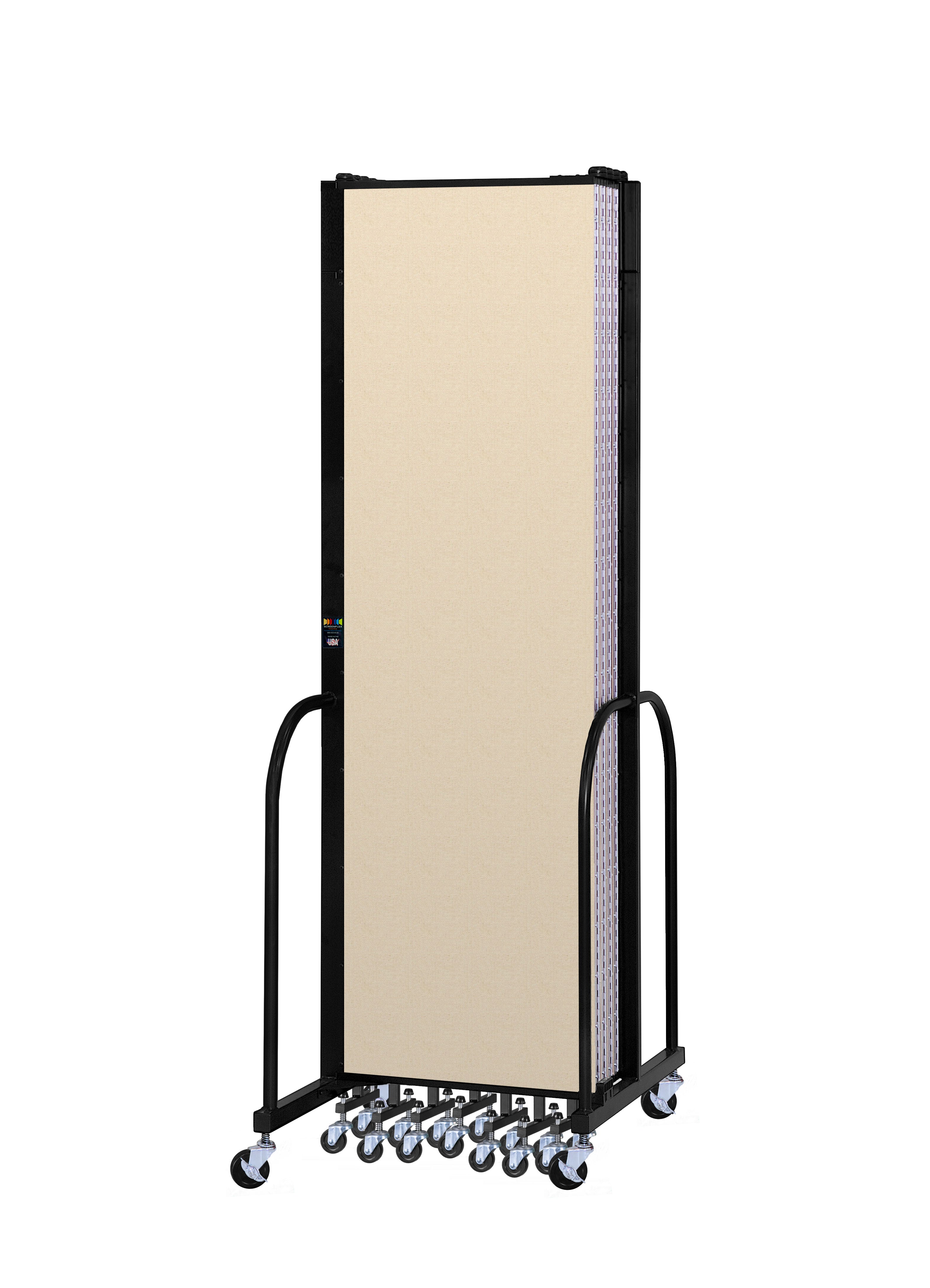 Signature Room Divider - 7' 4"H x 16' 9"L - 9 Panel, Hazelnut, Vinyl