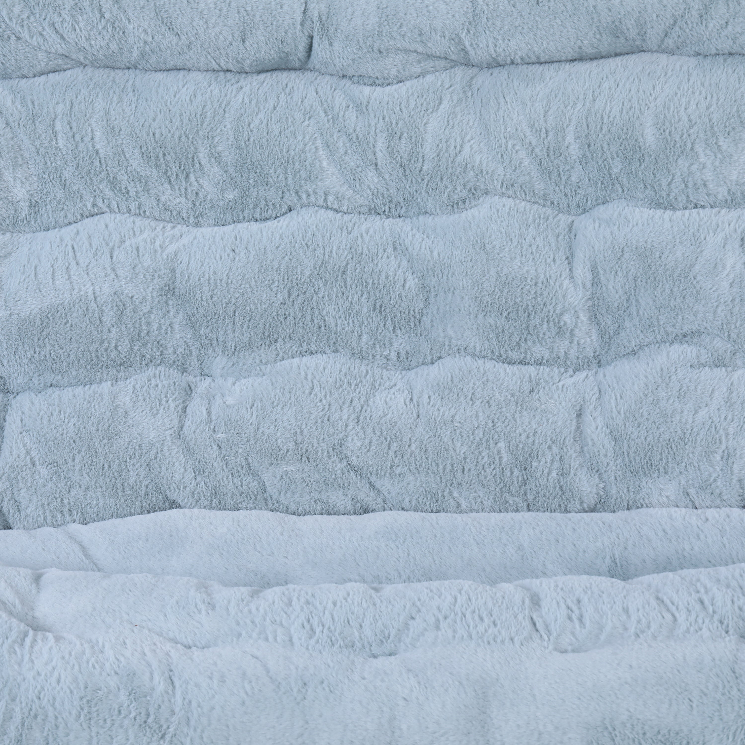 Eleanor 56" Portable Folding Double Saucer Chair in Dusty Aqua Faux Fur with a Soft Gold Steel Frame for Dorm, Living Room, or Bedroom